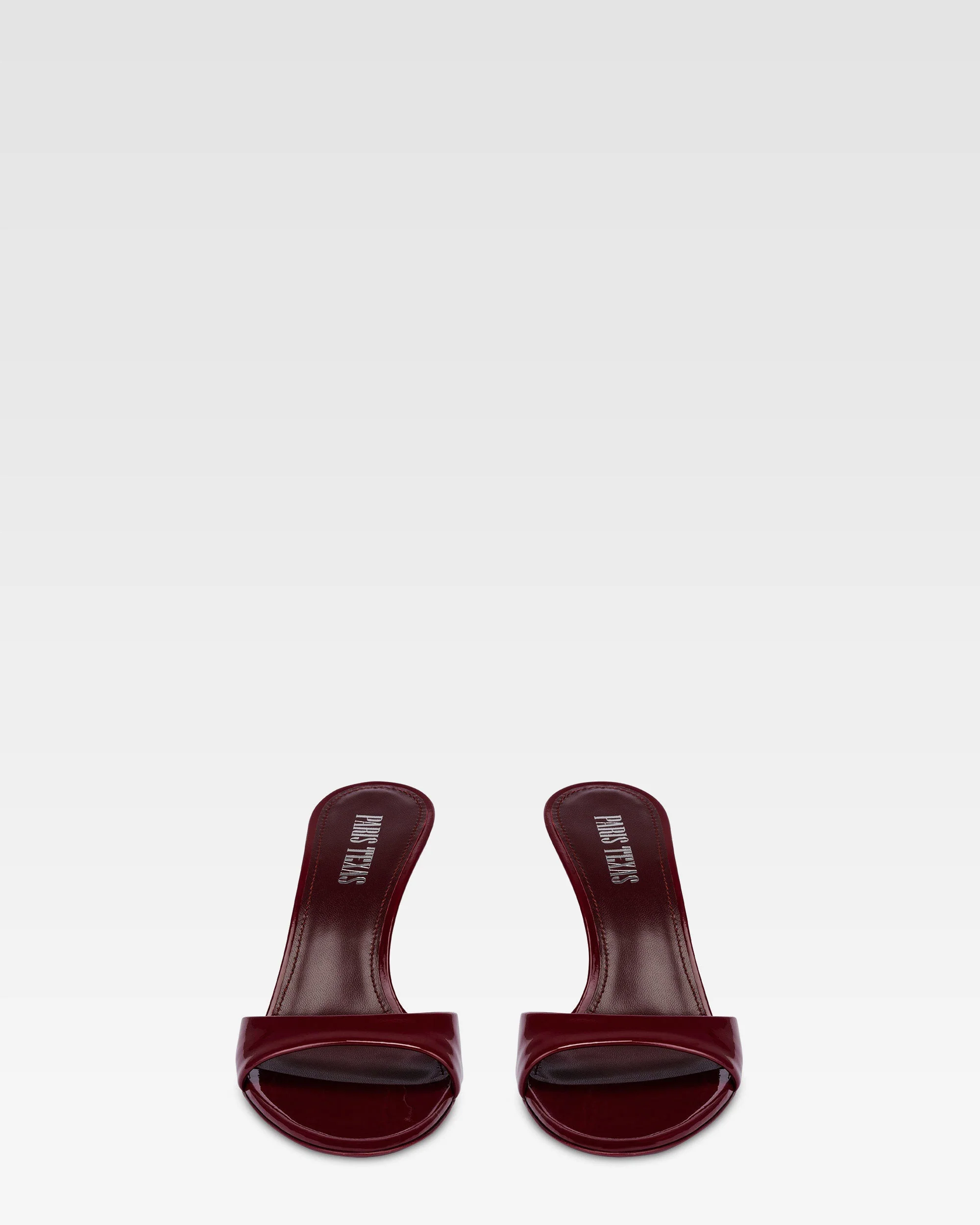 Almond-toe mules in patent rouge noir leather - Image 3