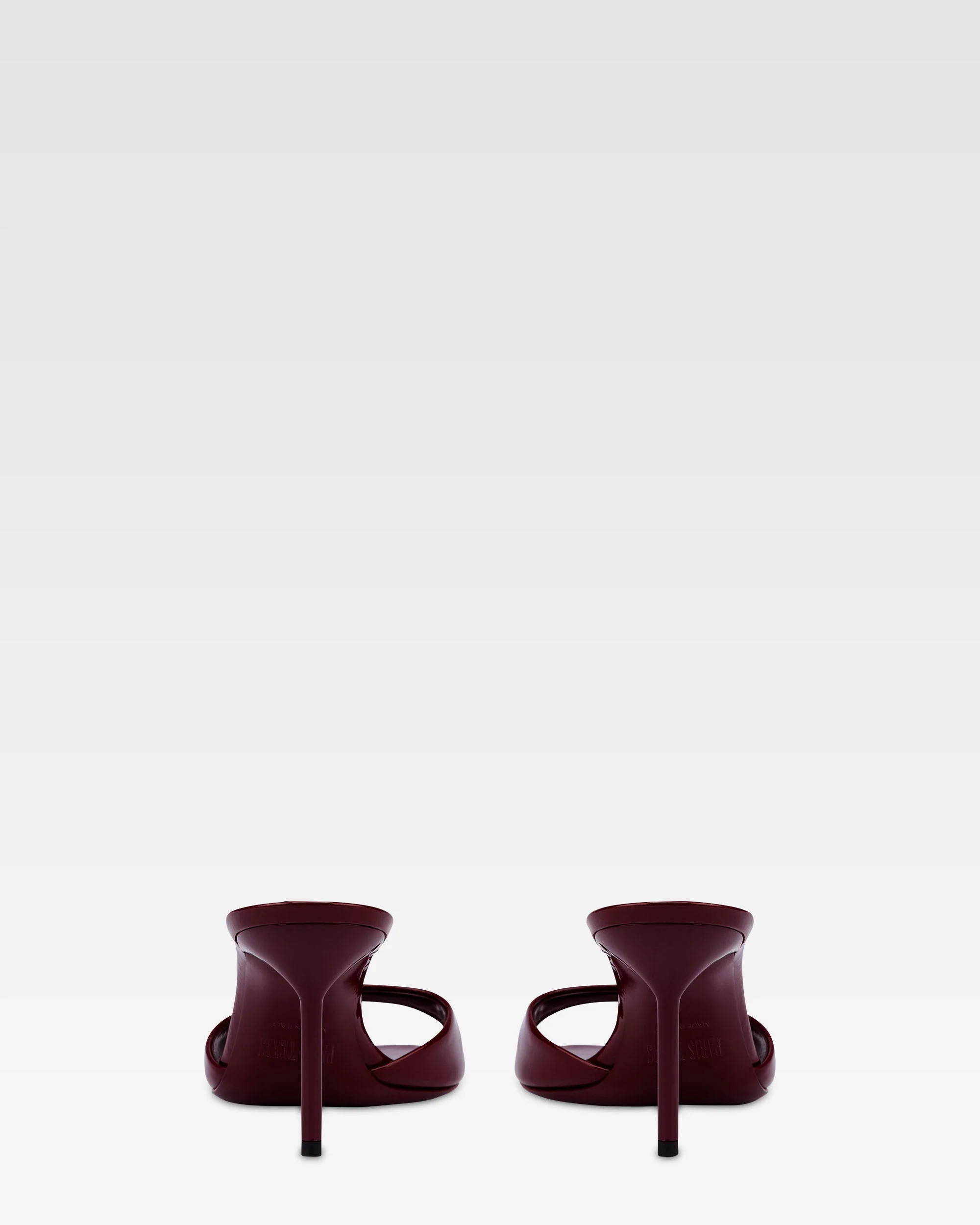Almond-toe mules in patent rouge noir leather - Image 4