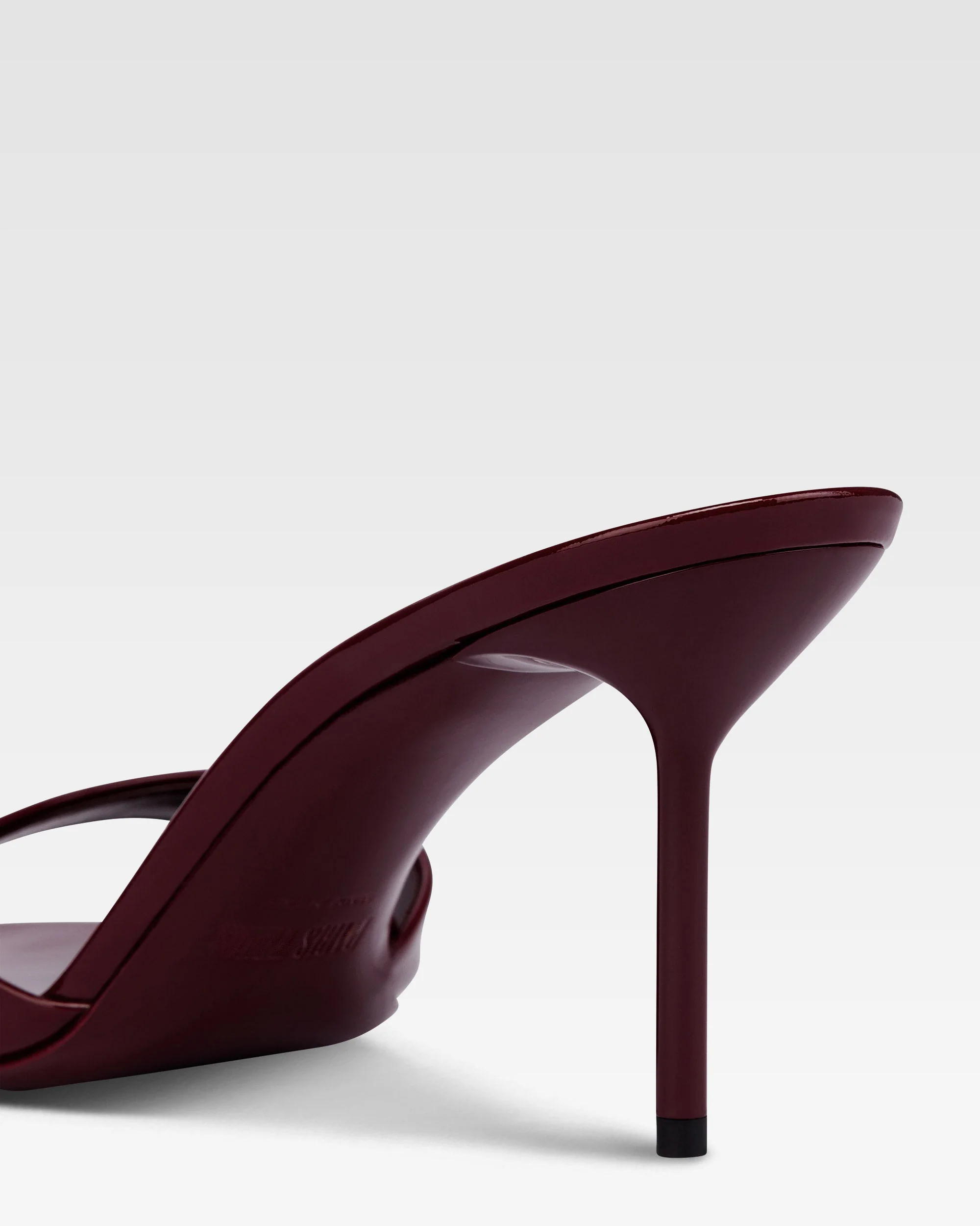 Almond-toe mules in patent rouge noir leather - Image 5