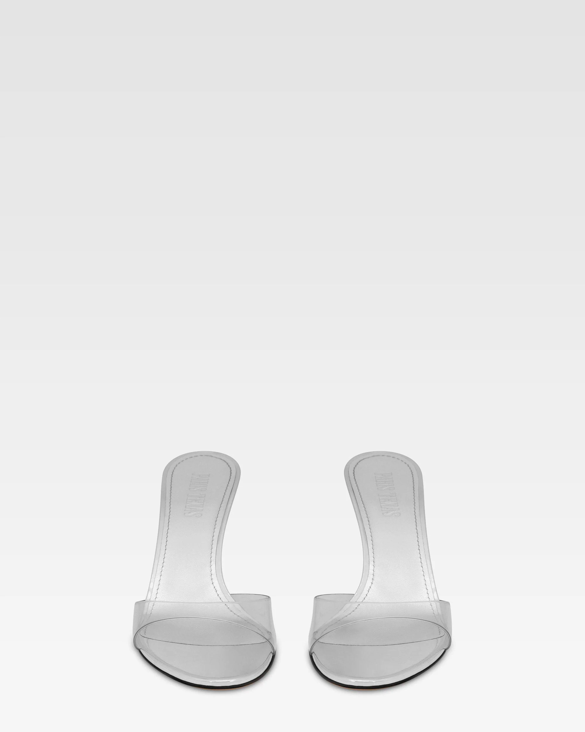 Almond-toe mules in supple silver PVC-mirror leather - Image 3