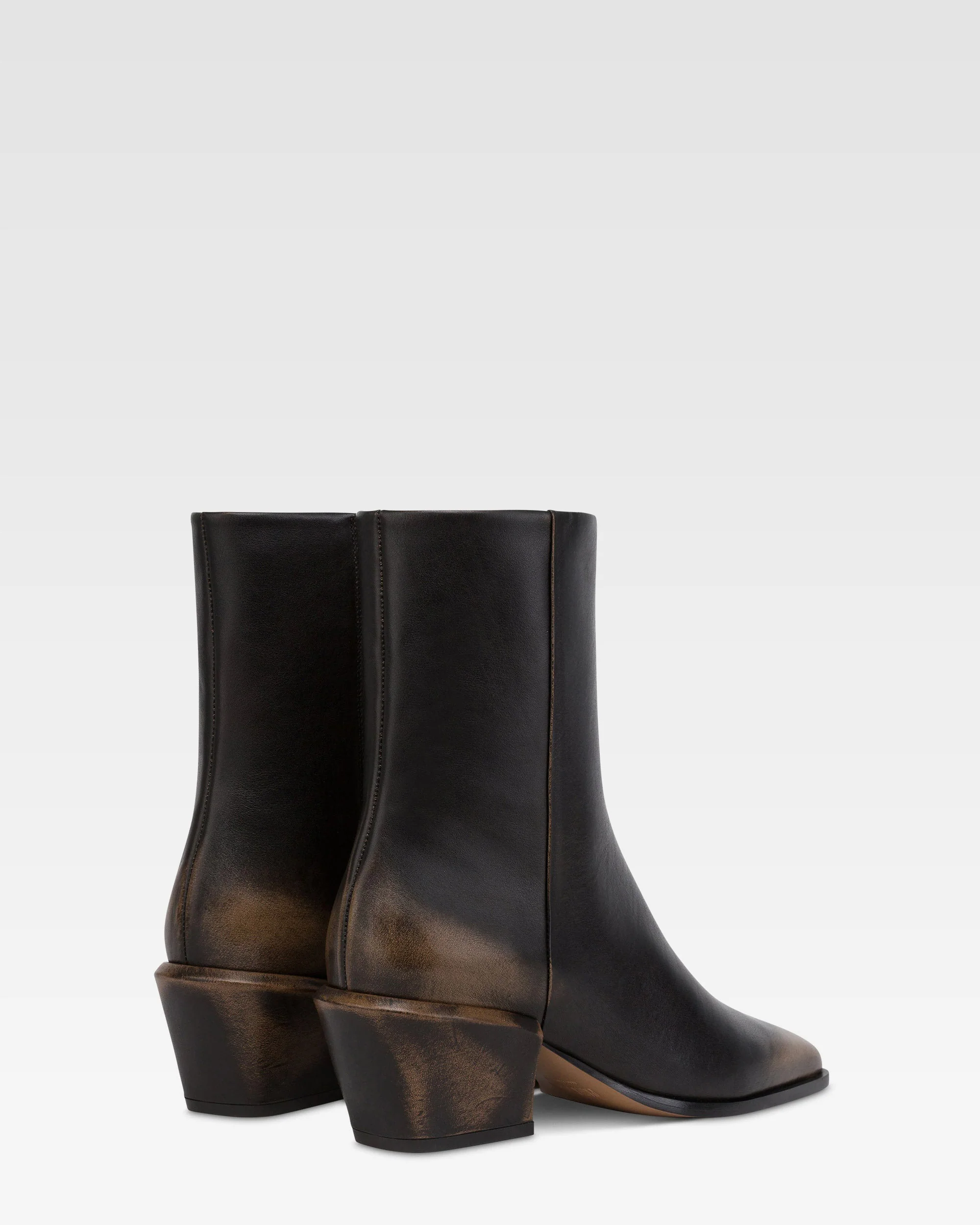 Ankle boots in black brushed leather. - Image 3