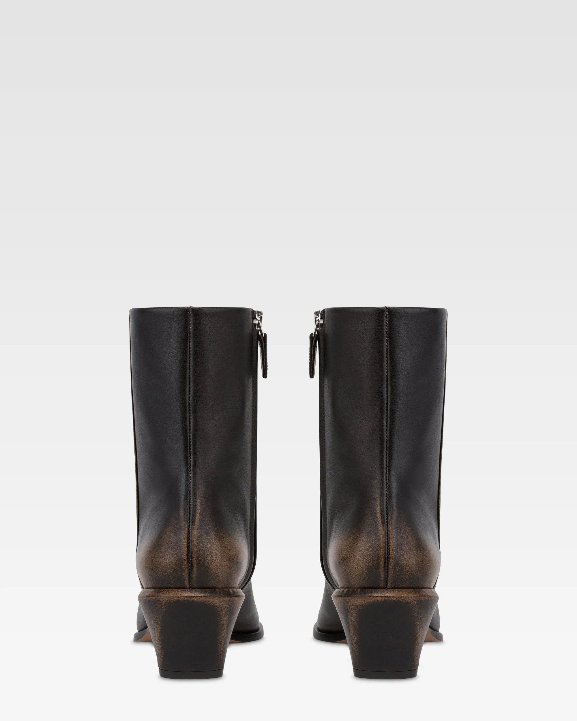 Ankle boots in black brushed leather. - Image 4