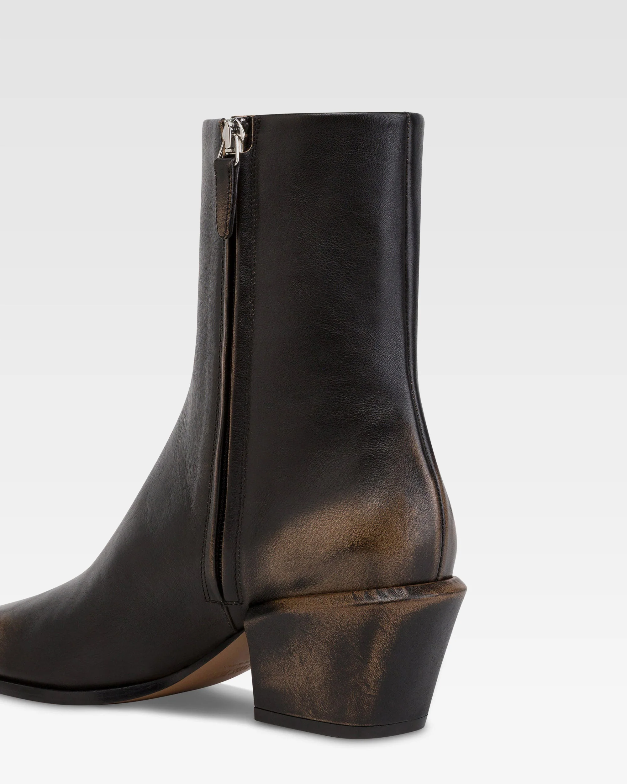 Ankle boots in black brushed leather. - Image 5