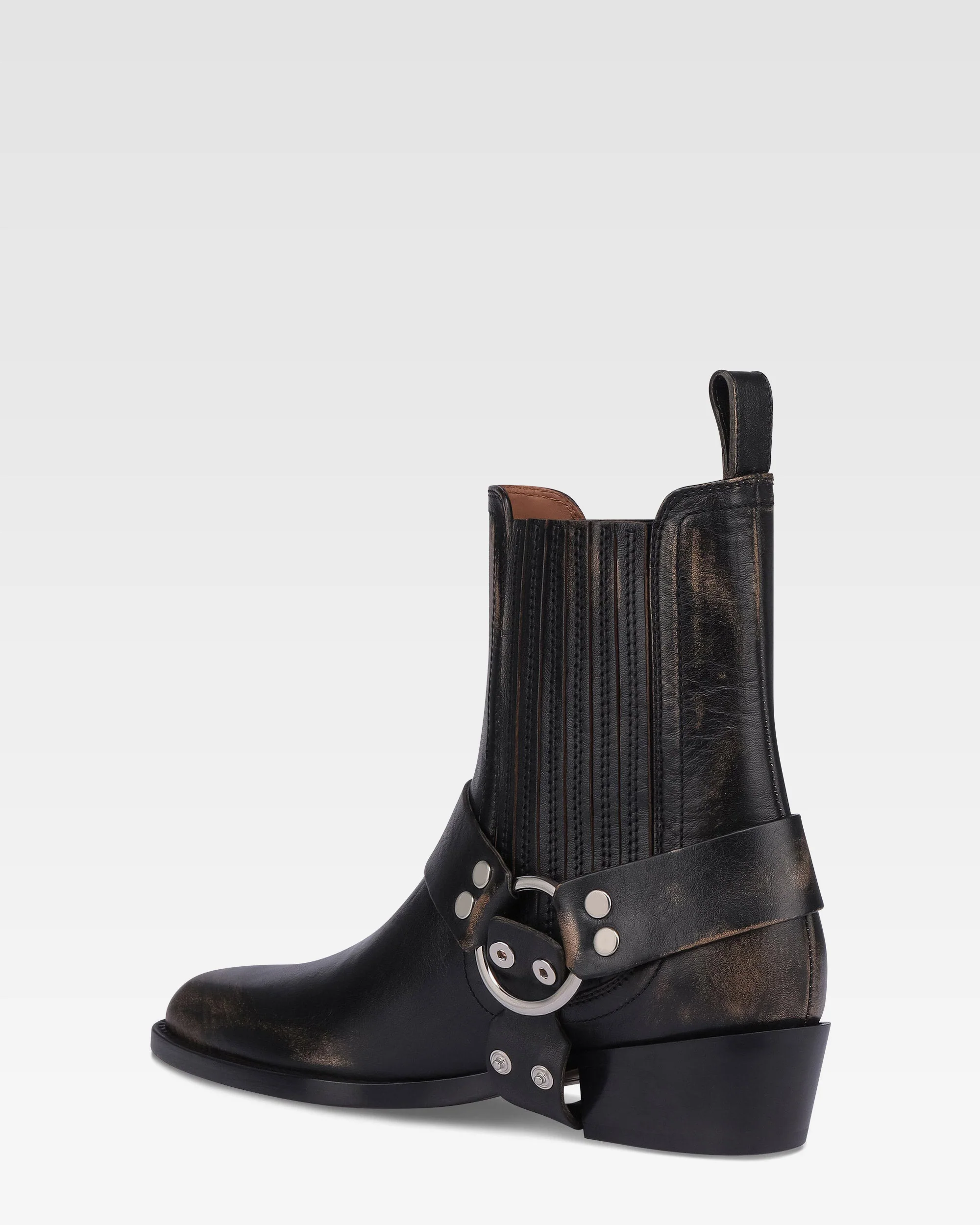 Ankle boots in black brushed leather - Image 5