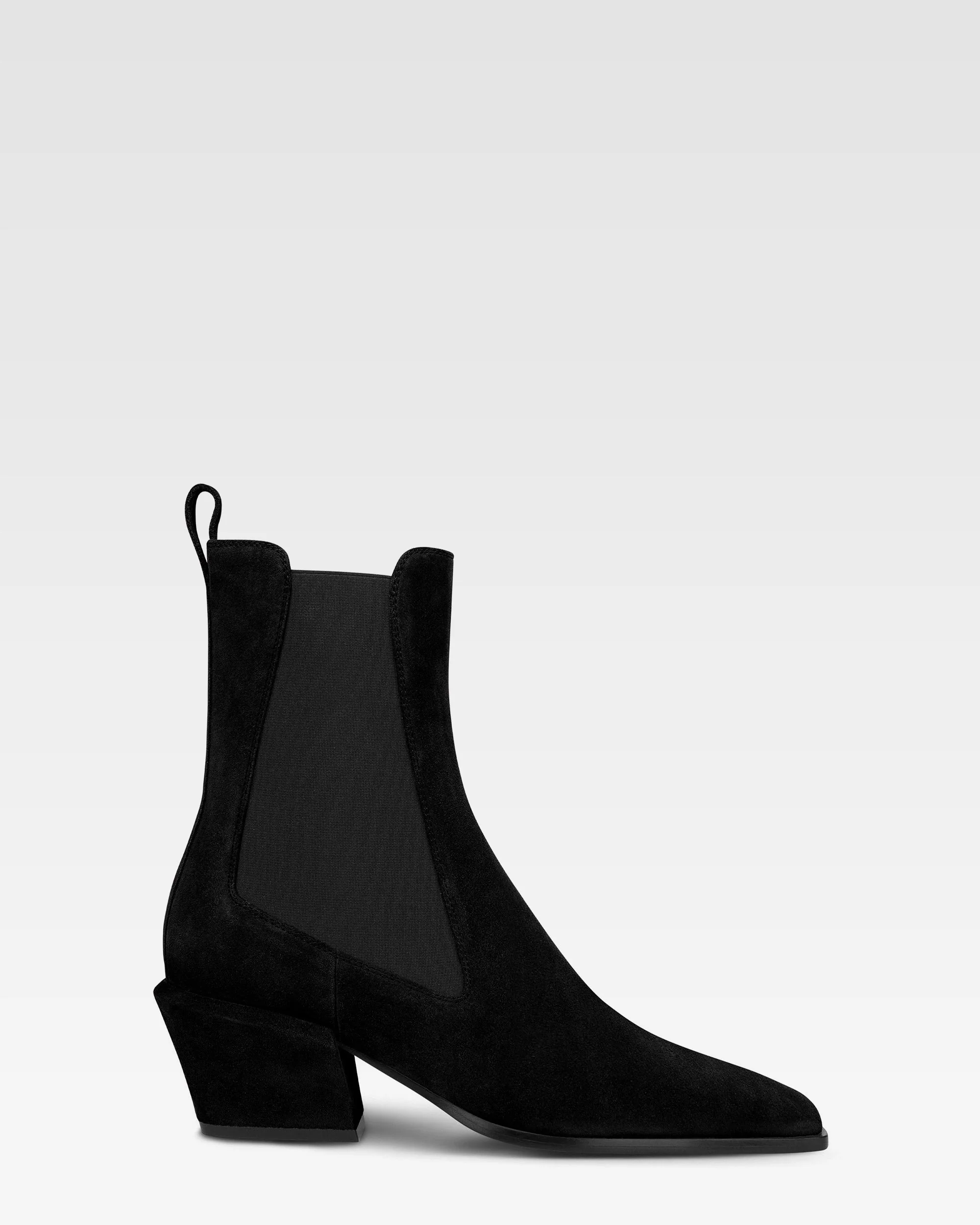 Ankle boots in black calf suede leather