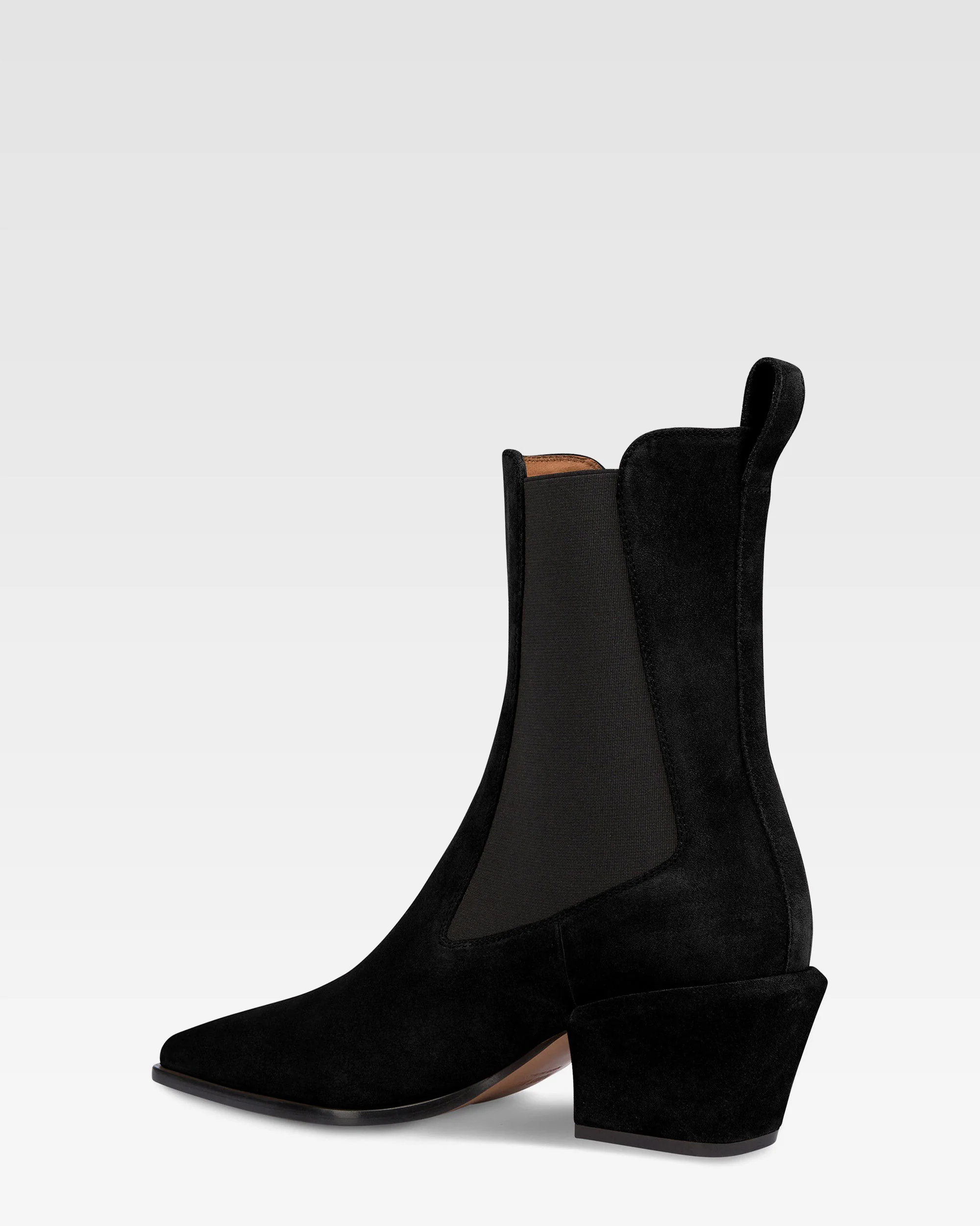 Ankle boots in black calf suede leather - Image 5