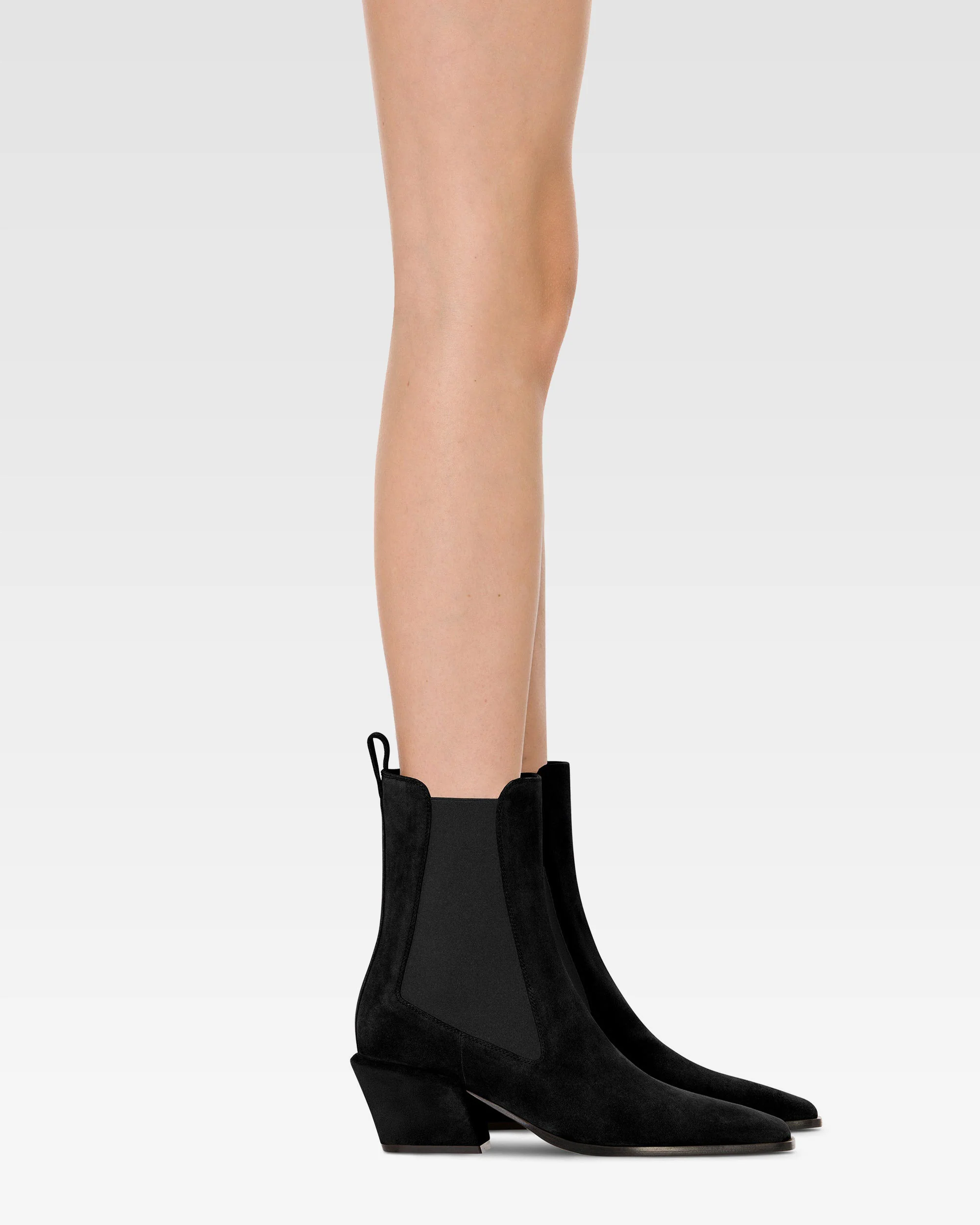 Ankle boots in black calf suede leather - Image 6