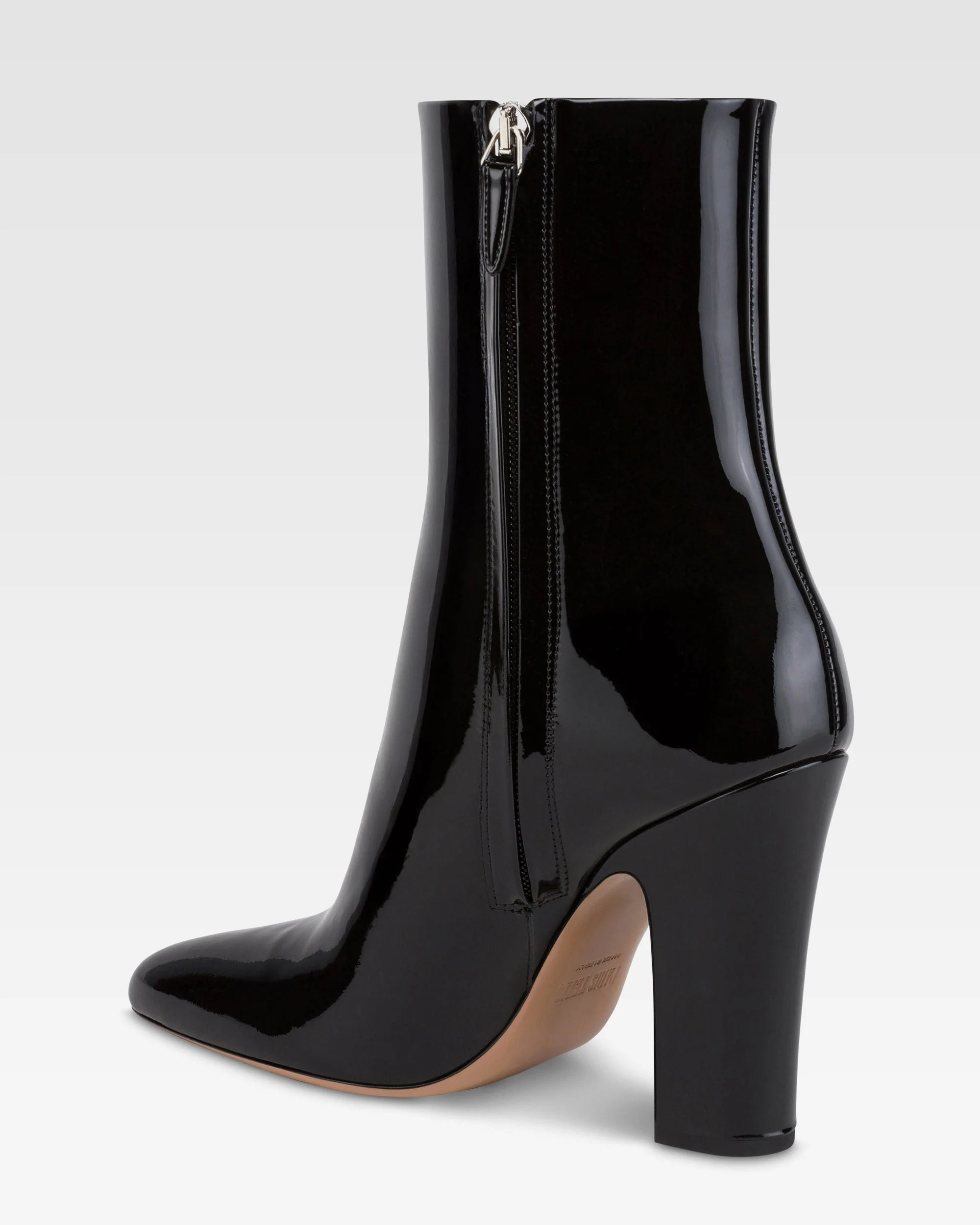 Ankle boots in black patent leather. - Image 5