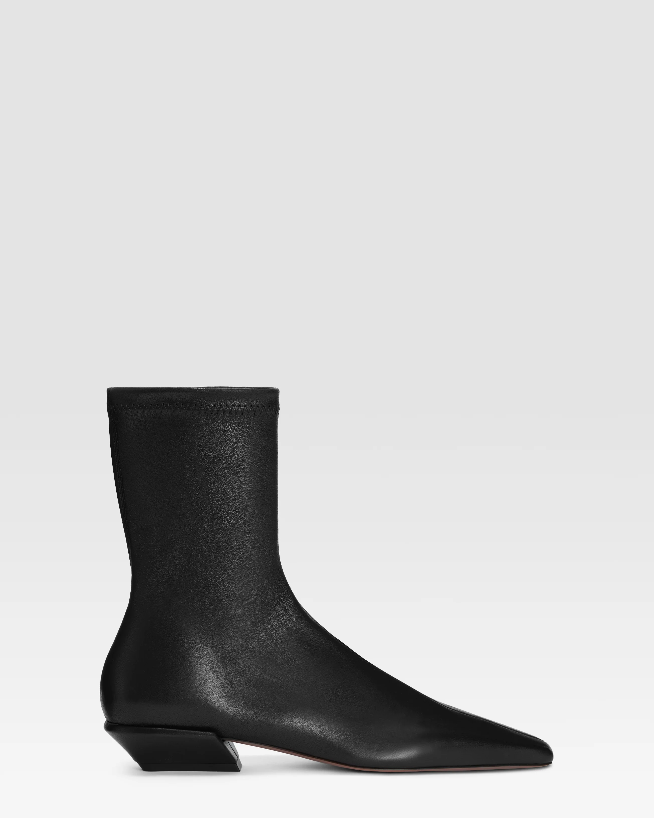 Stretch nappa leather ankle boot