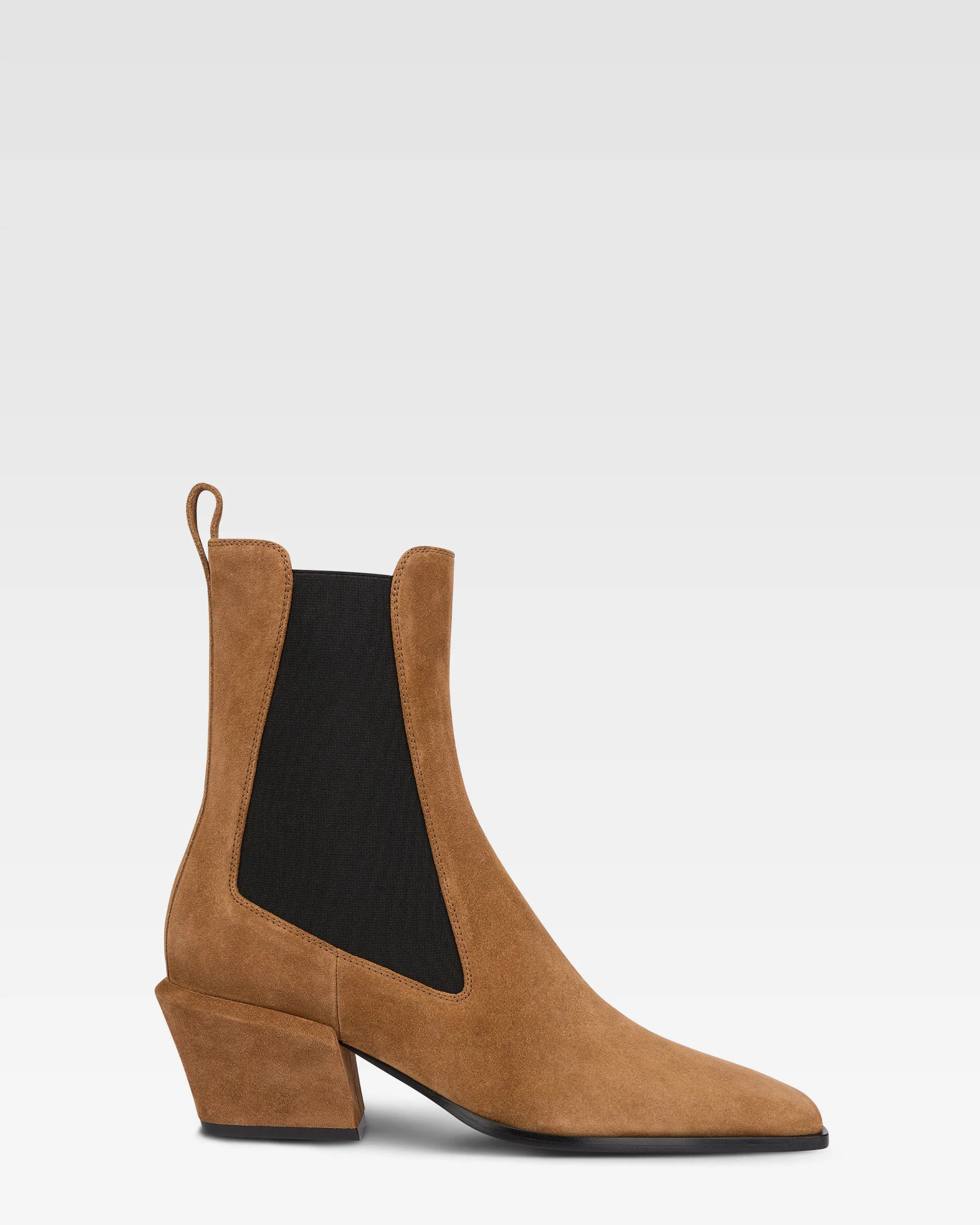 Ankle boots in brown calf suede leather