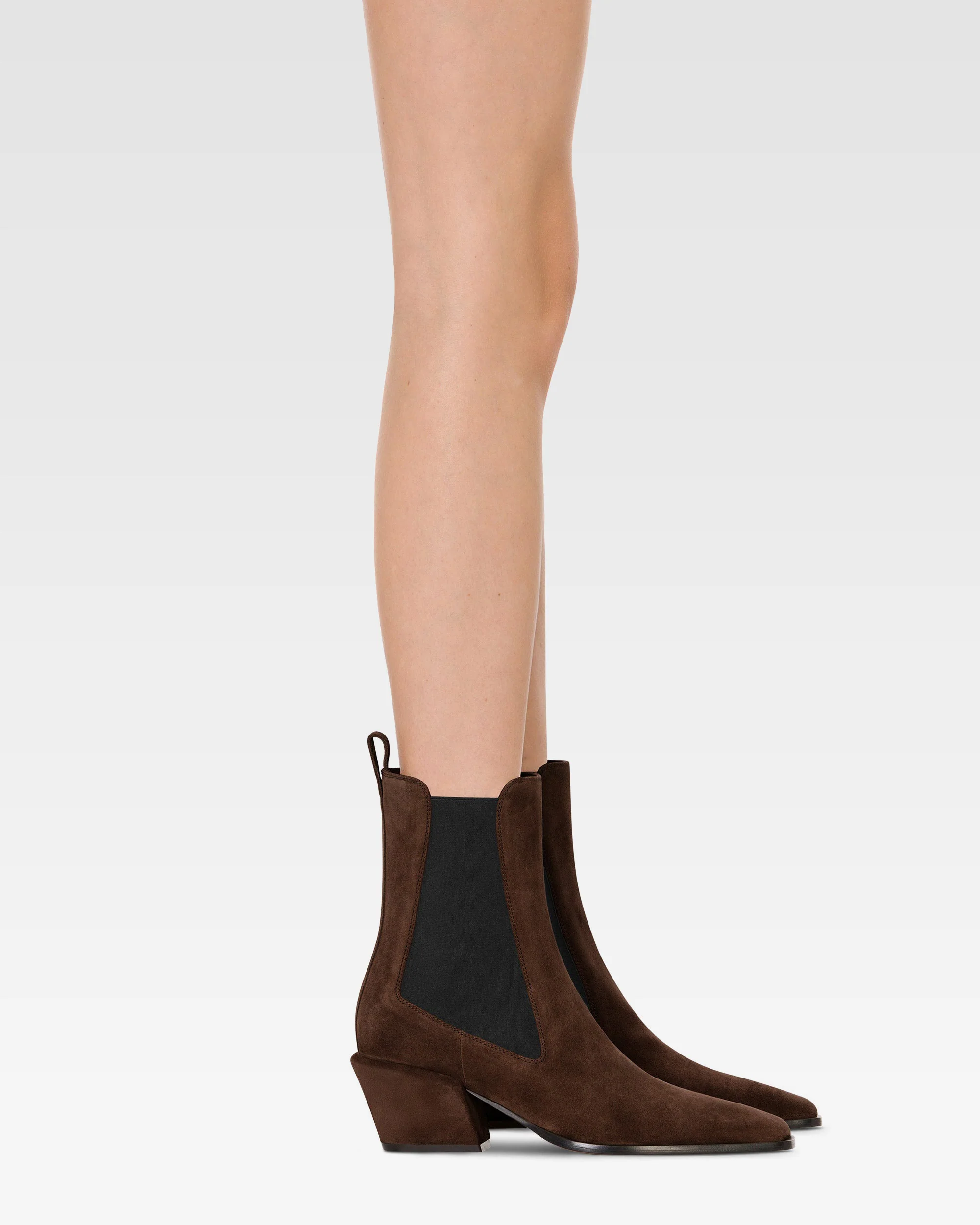 Ankle boots in chocolate calf suede leather - Image 6
