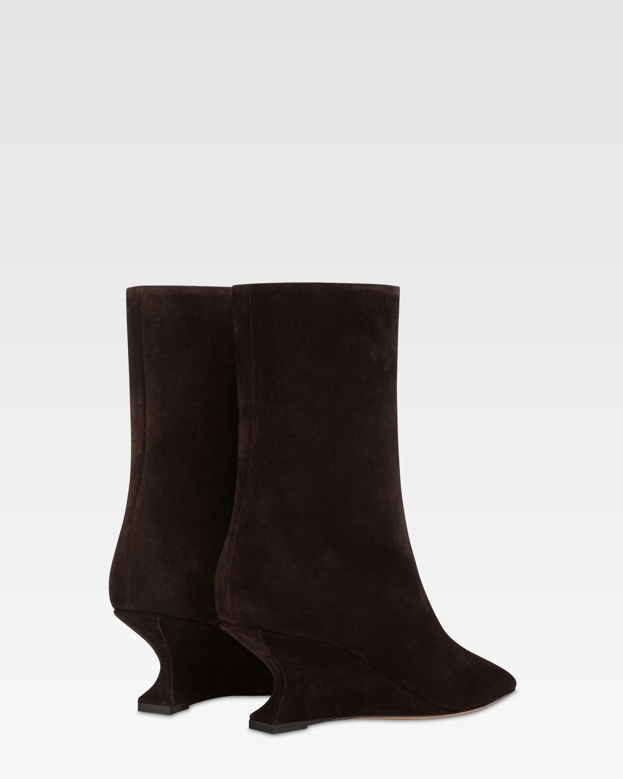 Ankle boots in ebony calf suede leather. - Image 3