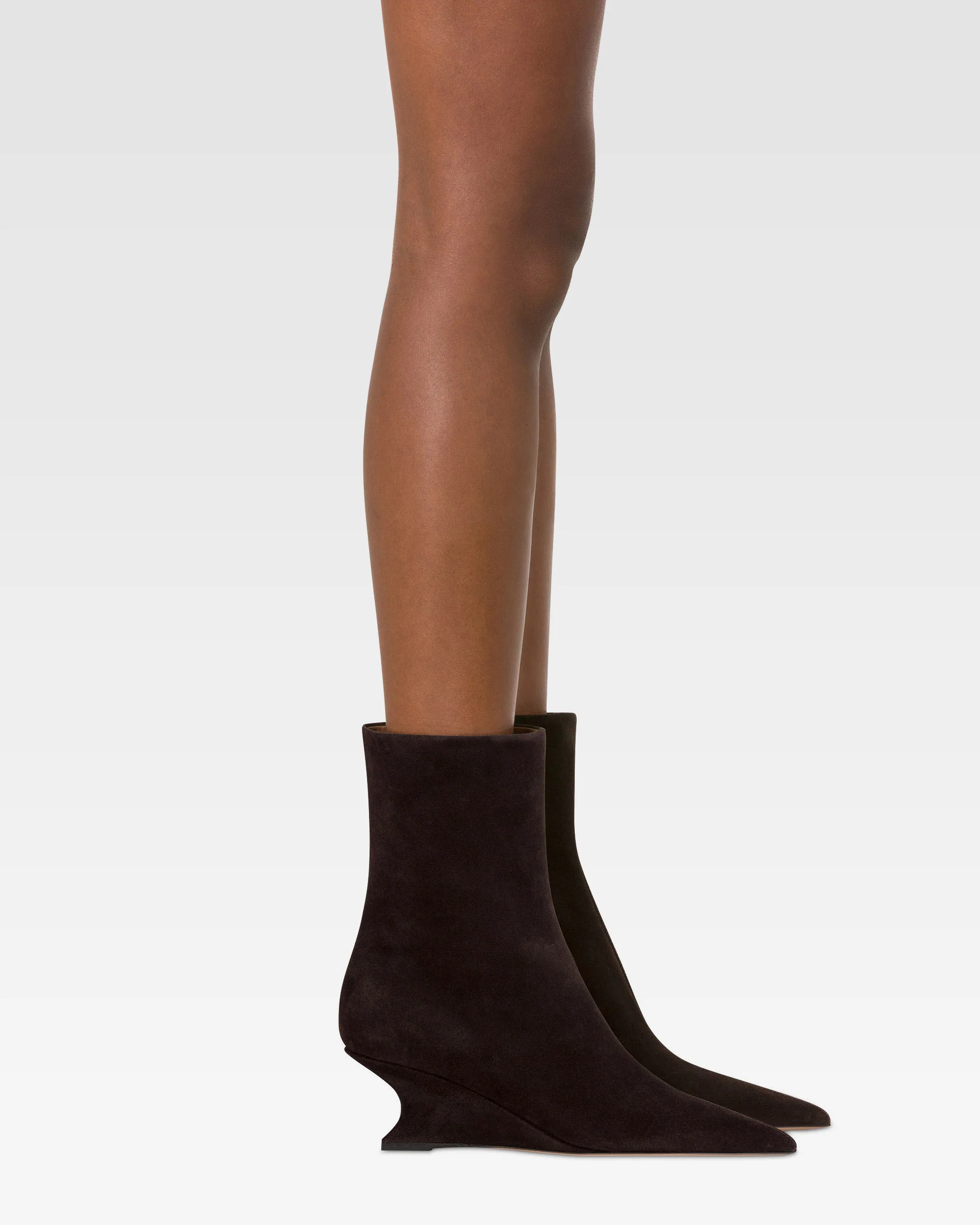 Ankle boots in ebony calf suede leather. - Image 6