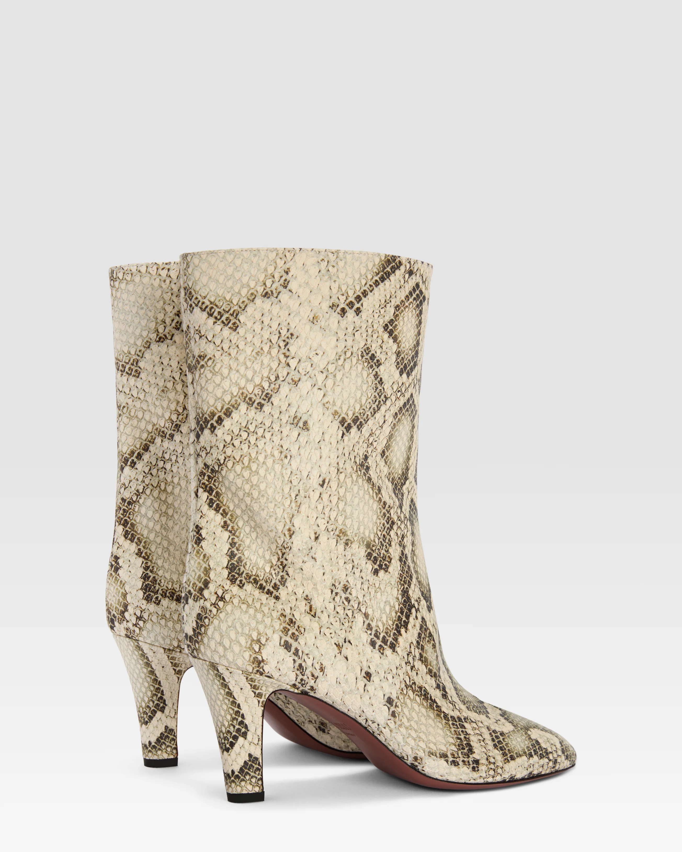 Python-print leather ankle boot - Image 3