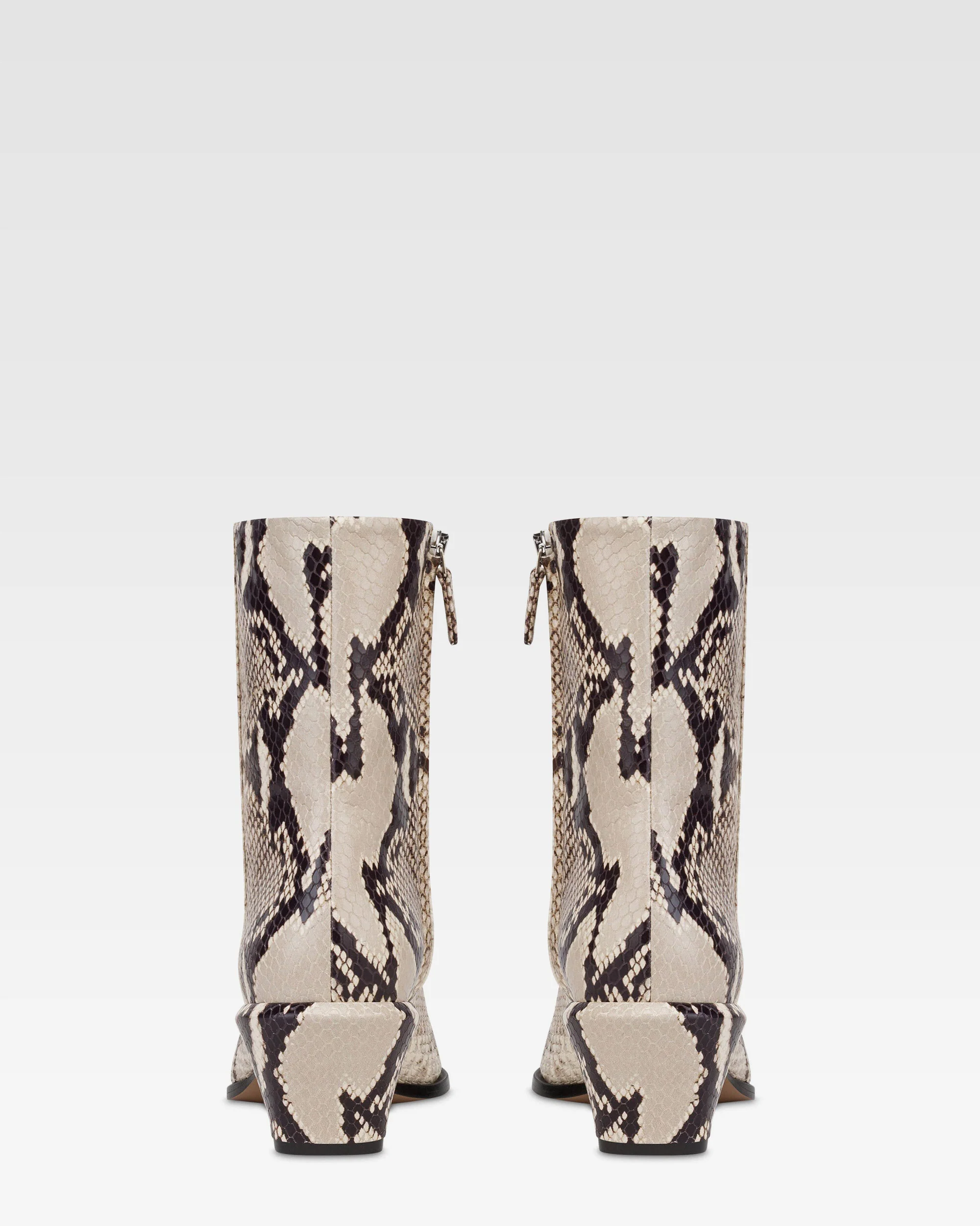 Ankle boots in natural printed python leather. - Image 4