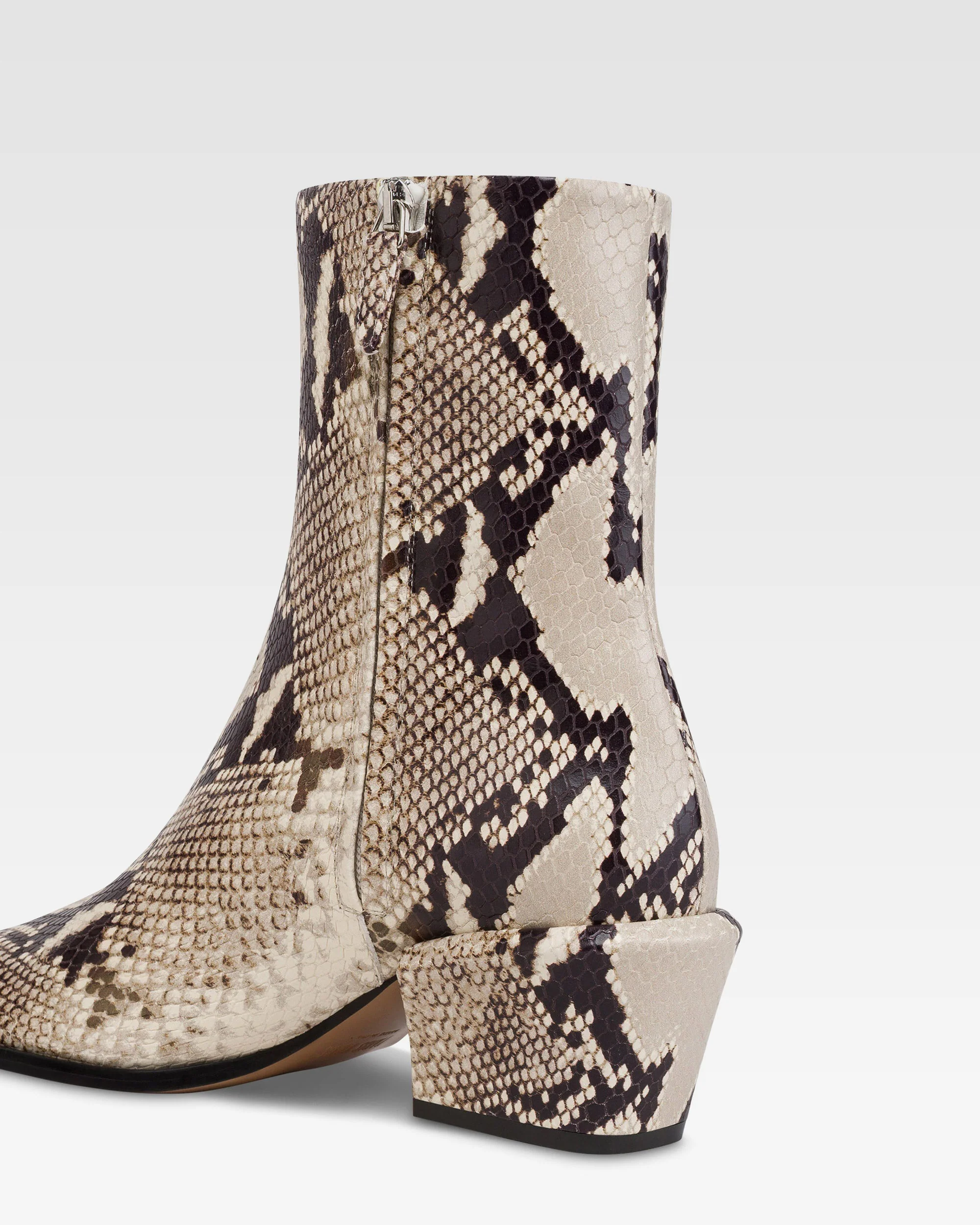 Ankle boots in natural printed python leather. - Image 5
