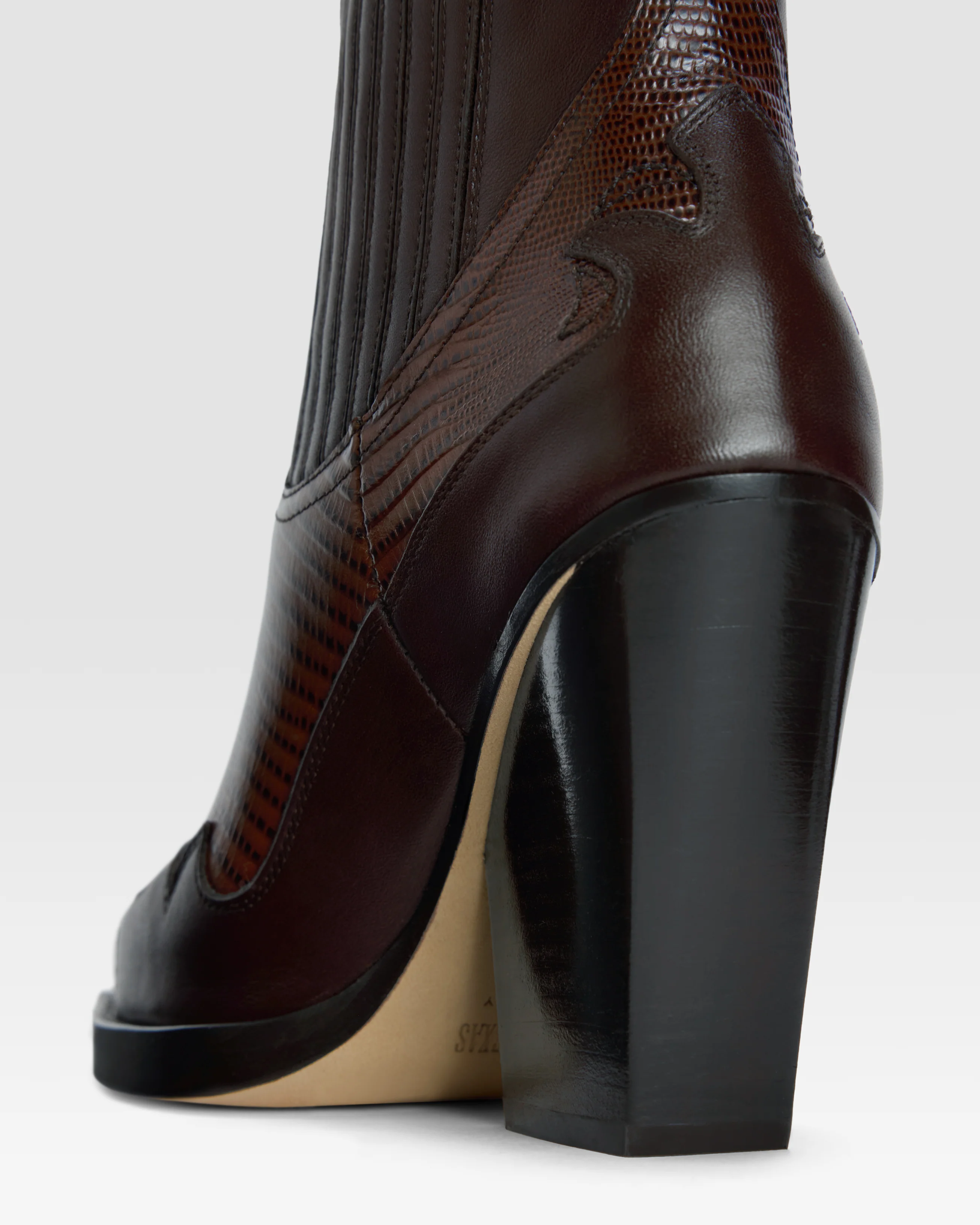 Ankle Boots in printed lizard-calf leather brown - Image 4