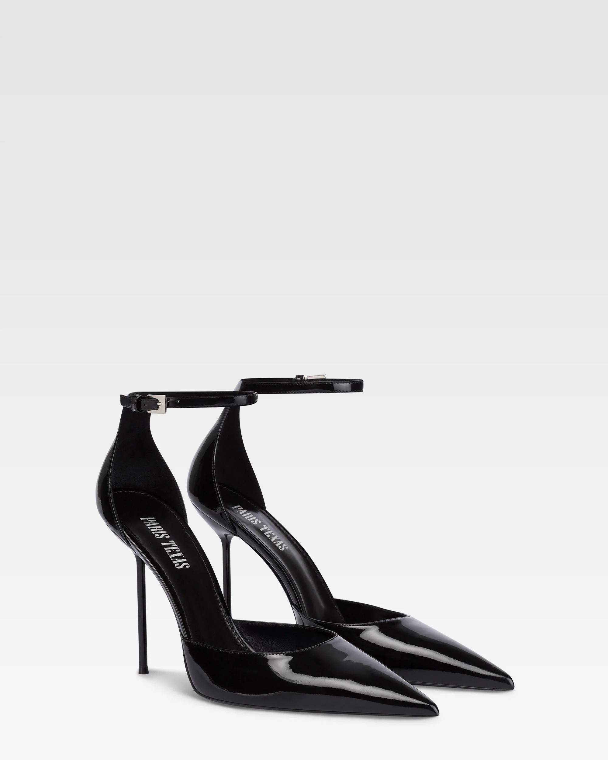 Ankle-strap pumps in black patent leather - Image 2