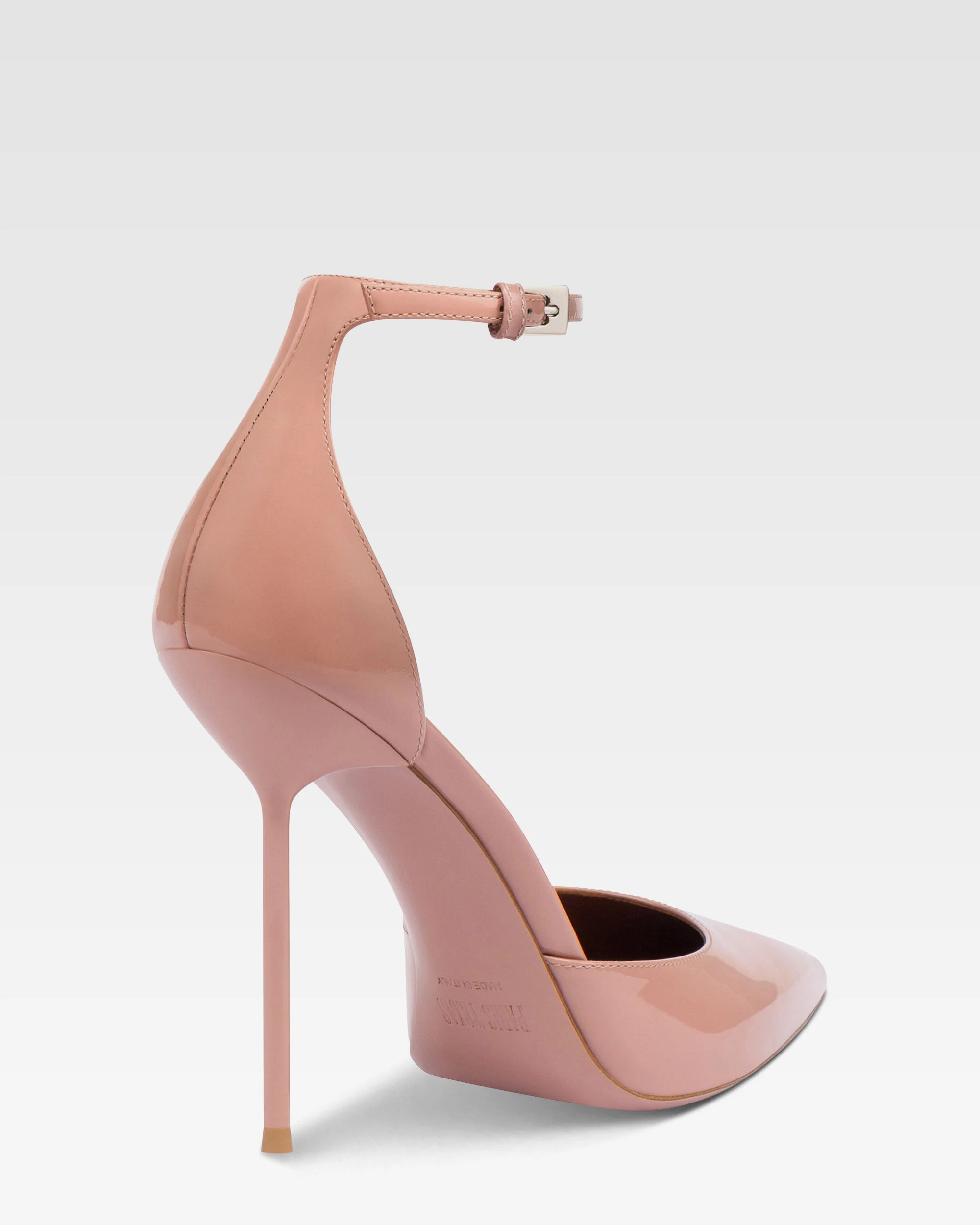 Ankle-strap pumps in dark phard patent leather - Image 5
