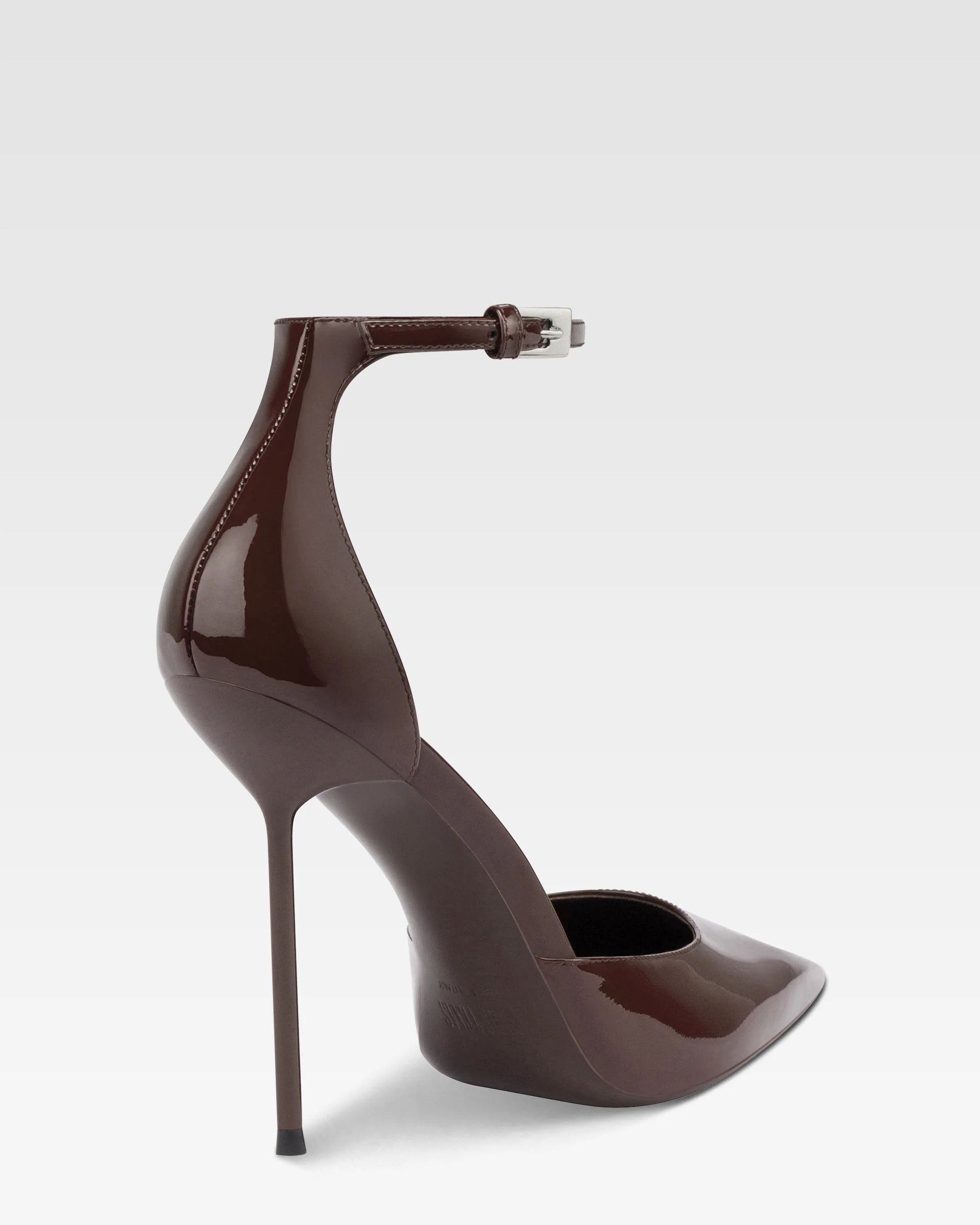 Ankle-strap pumps in ebony patent leather - Image 5