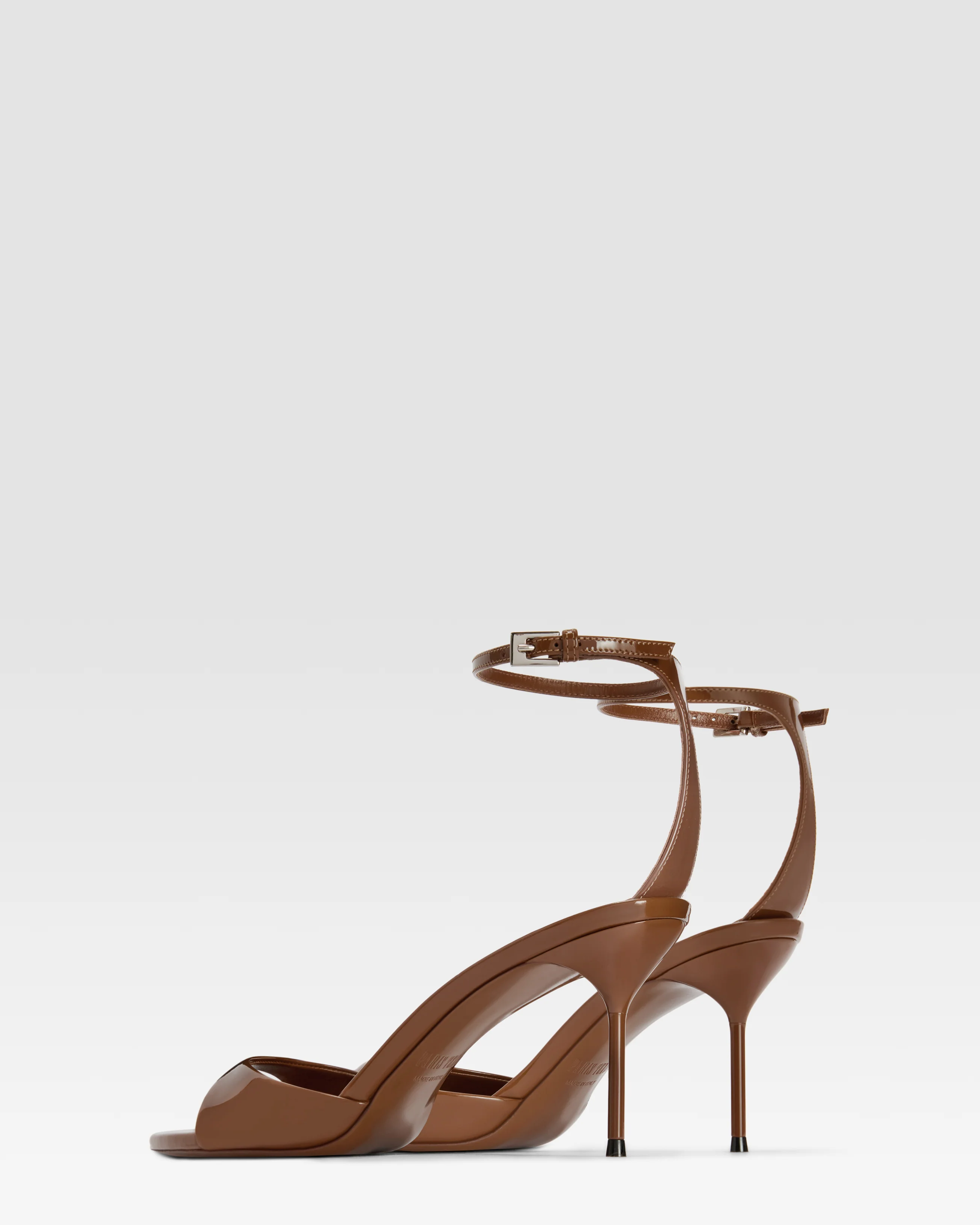 Patent leather sandal with ankle strap - Image 3