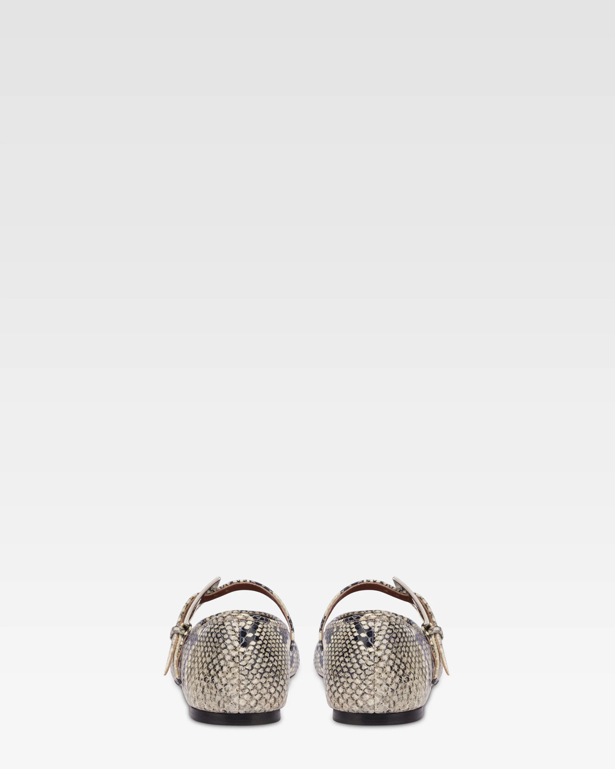 Ballet flats in natural python-printed leather - Image 4