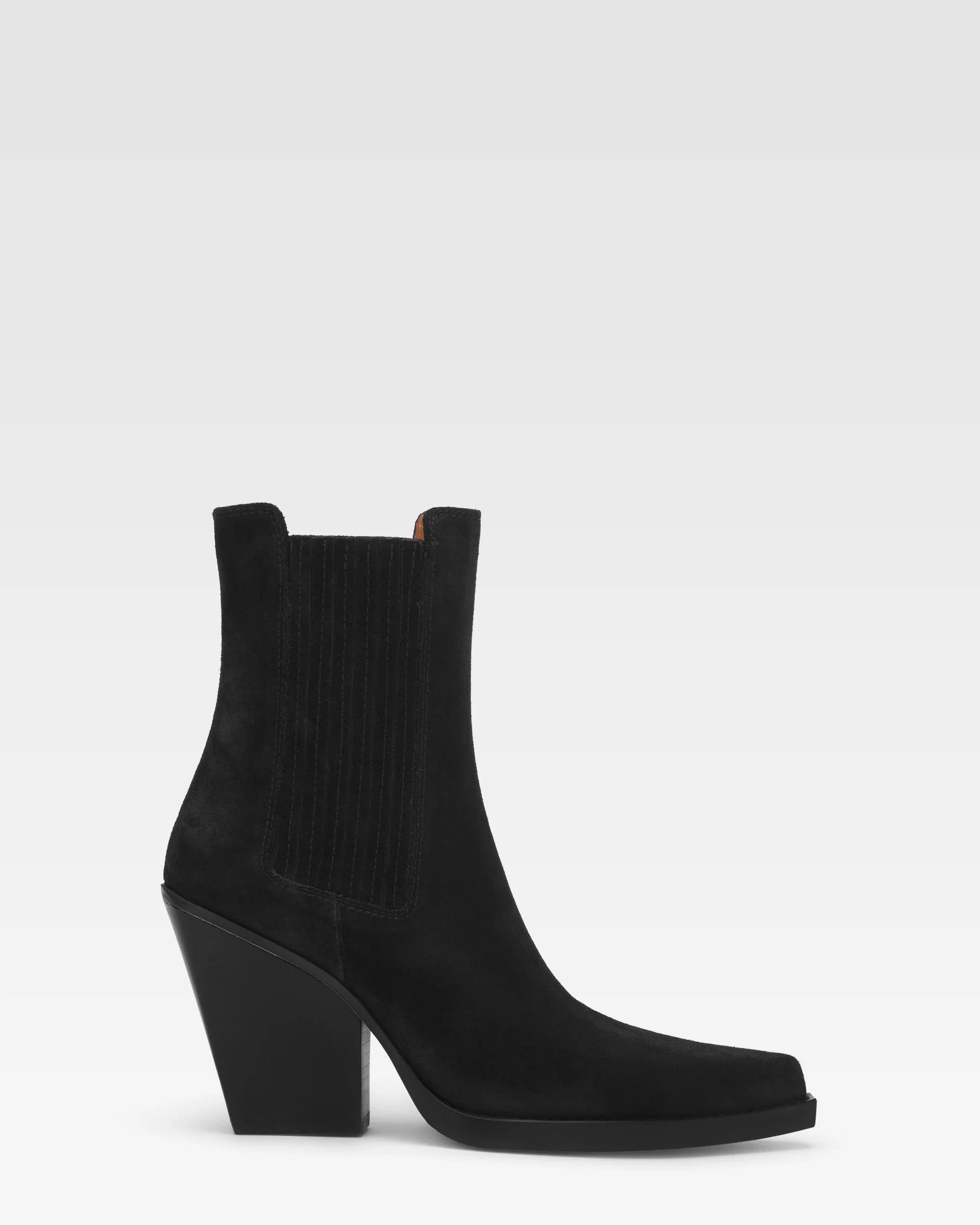 Black calf suede ankle boots
