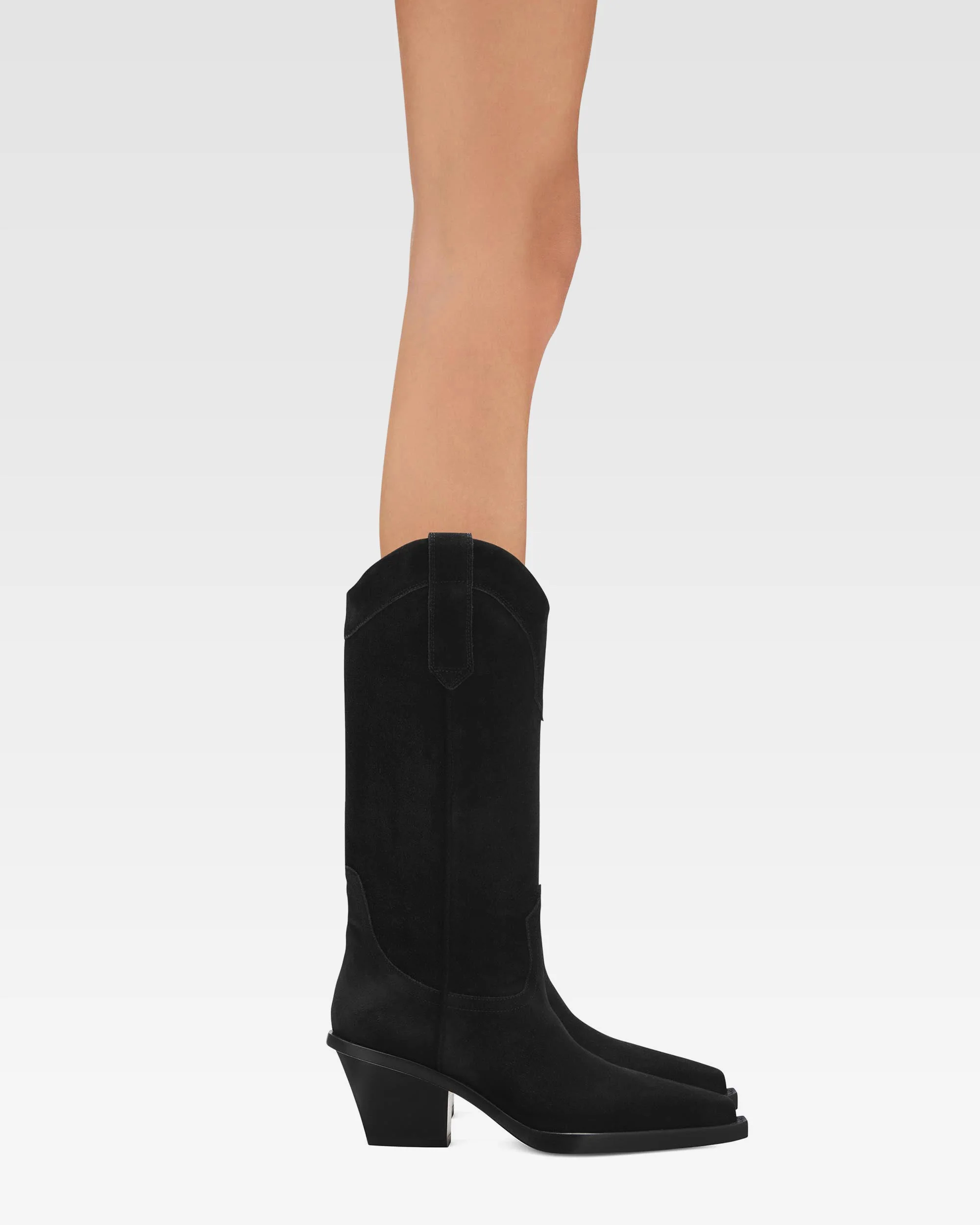 Black calf suede heel 60 ankle boot - Image 6
