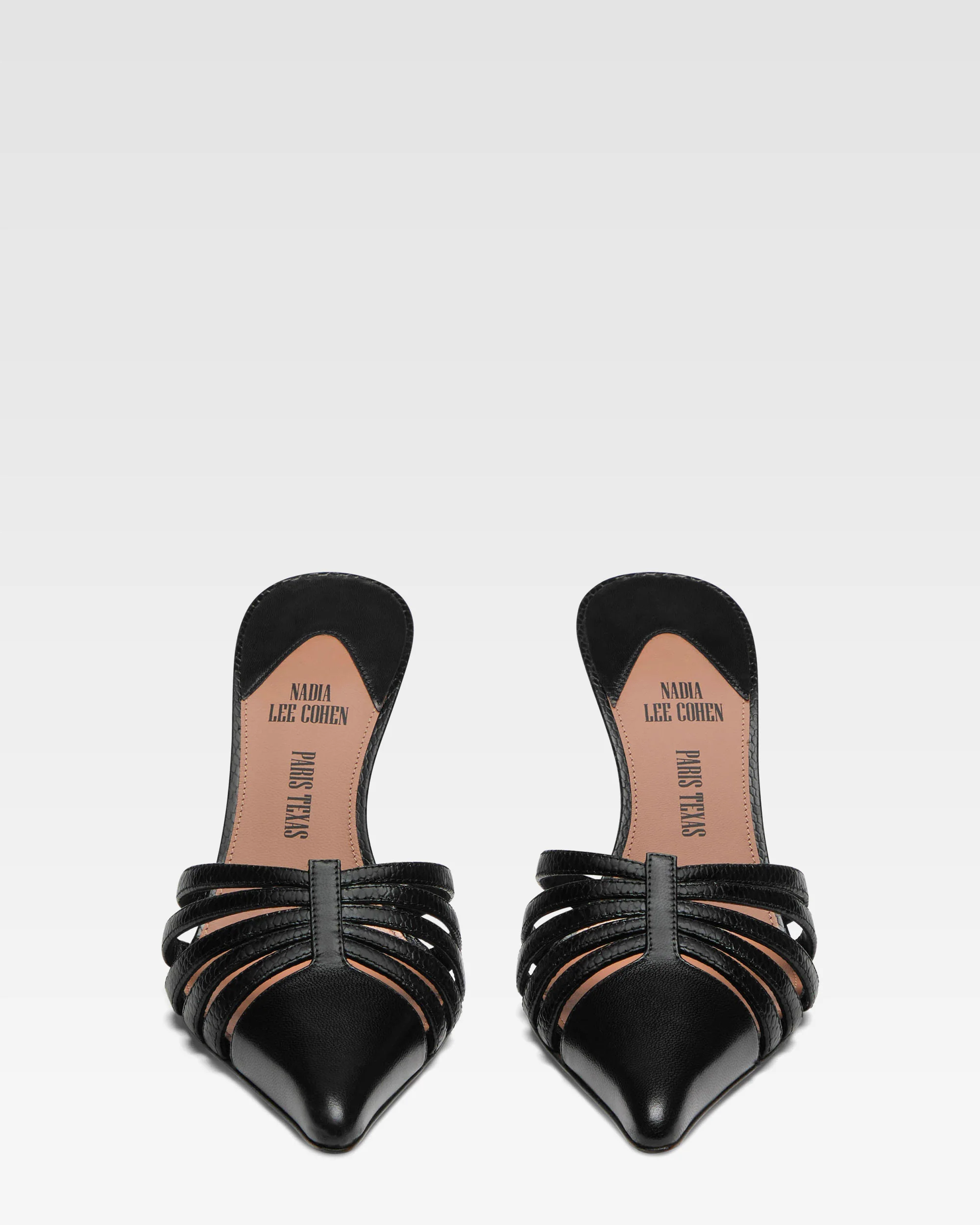 Black leather cut-out mule - Image 3