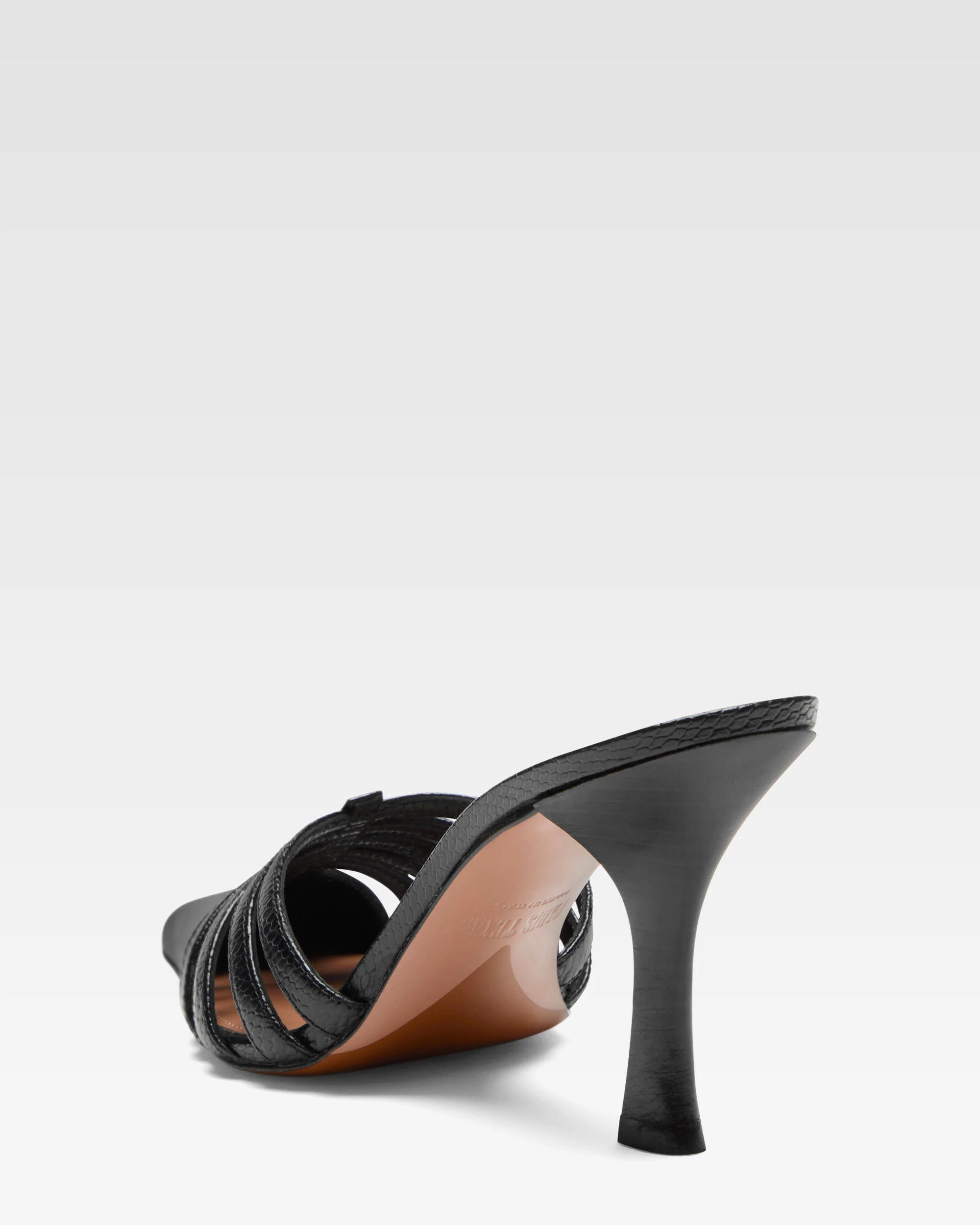 Black leather cut-out mule - Image 5