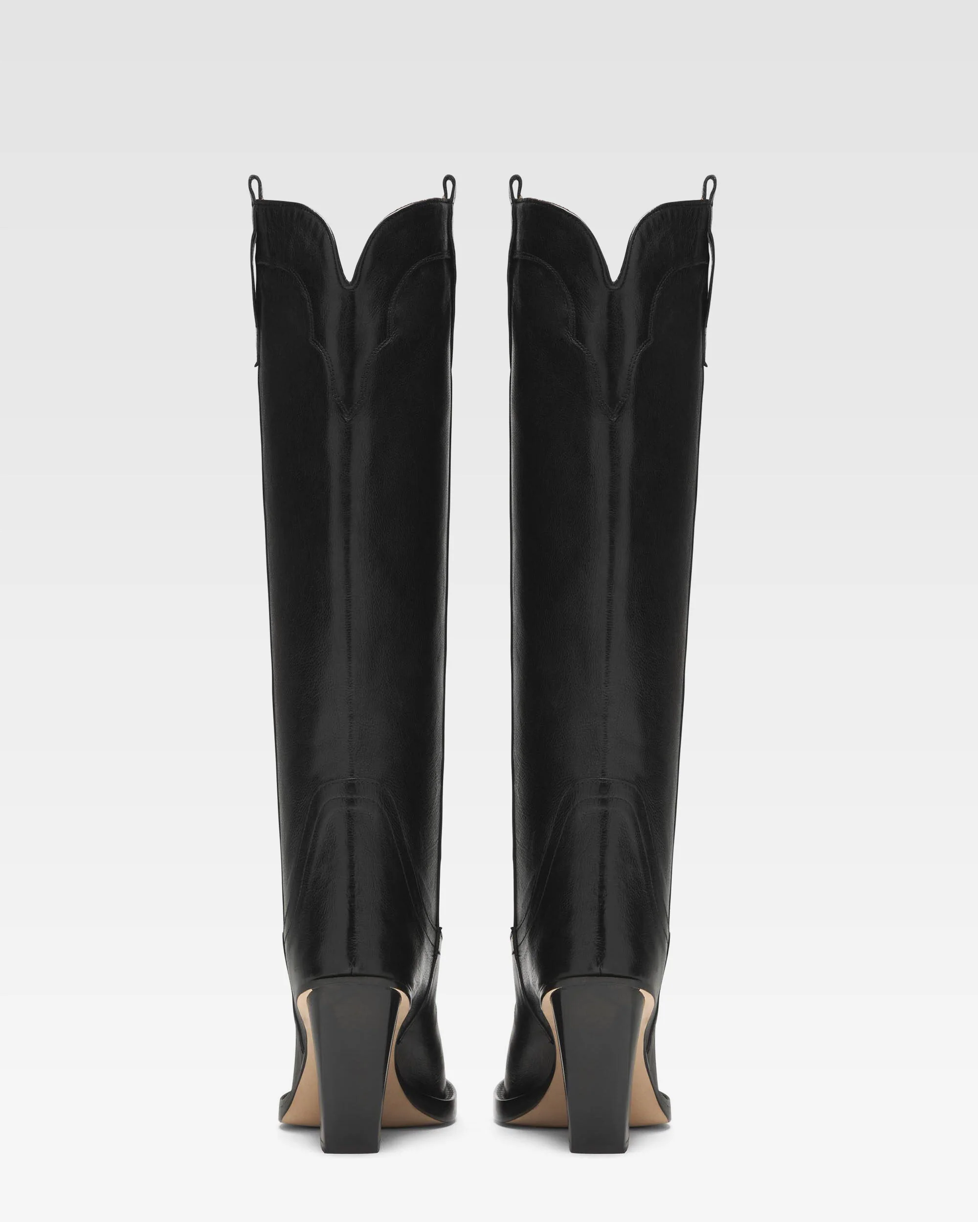 Black leather embellished toe boot - Image 4