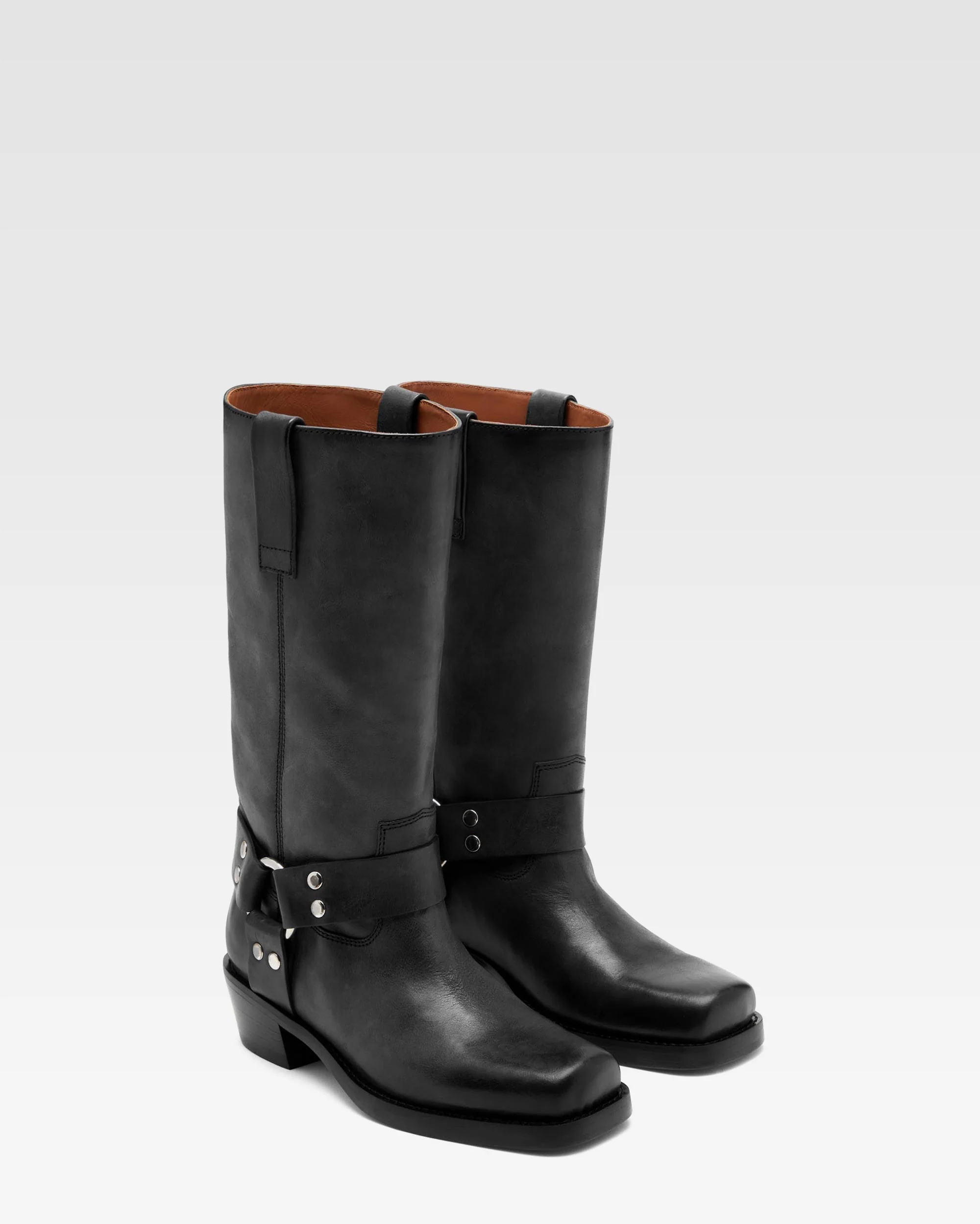 Black nappa leather boots with smoky nuances - Image 2