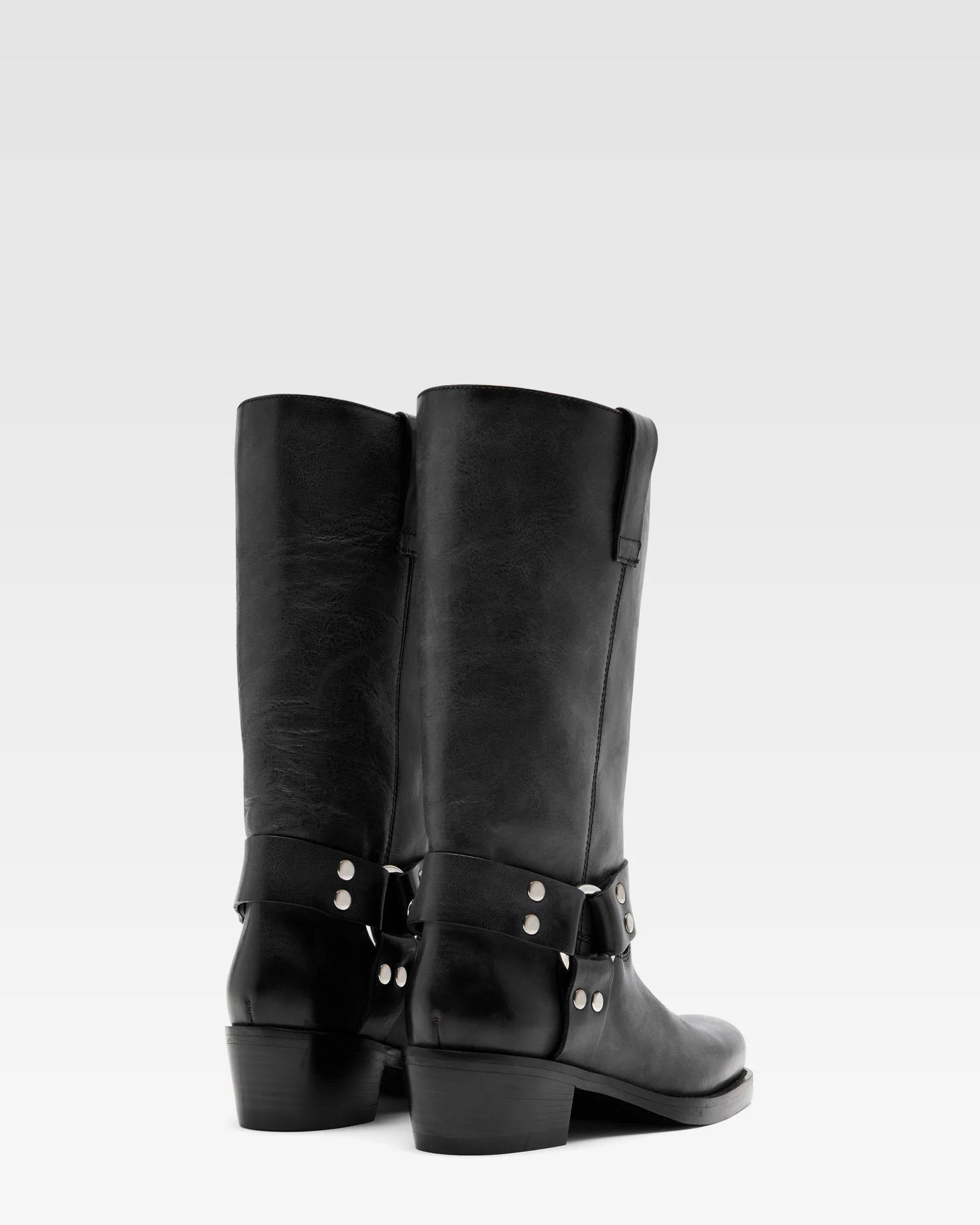 Black nappa leather boots with smoky nuances - Image 3