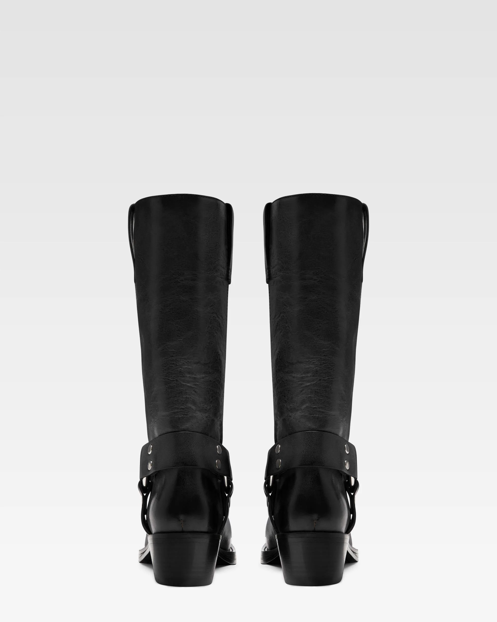 Black nappa leather boots with smoky nuances - Image 4