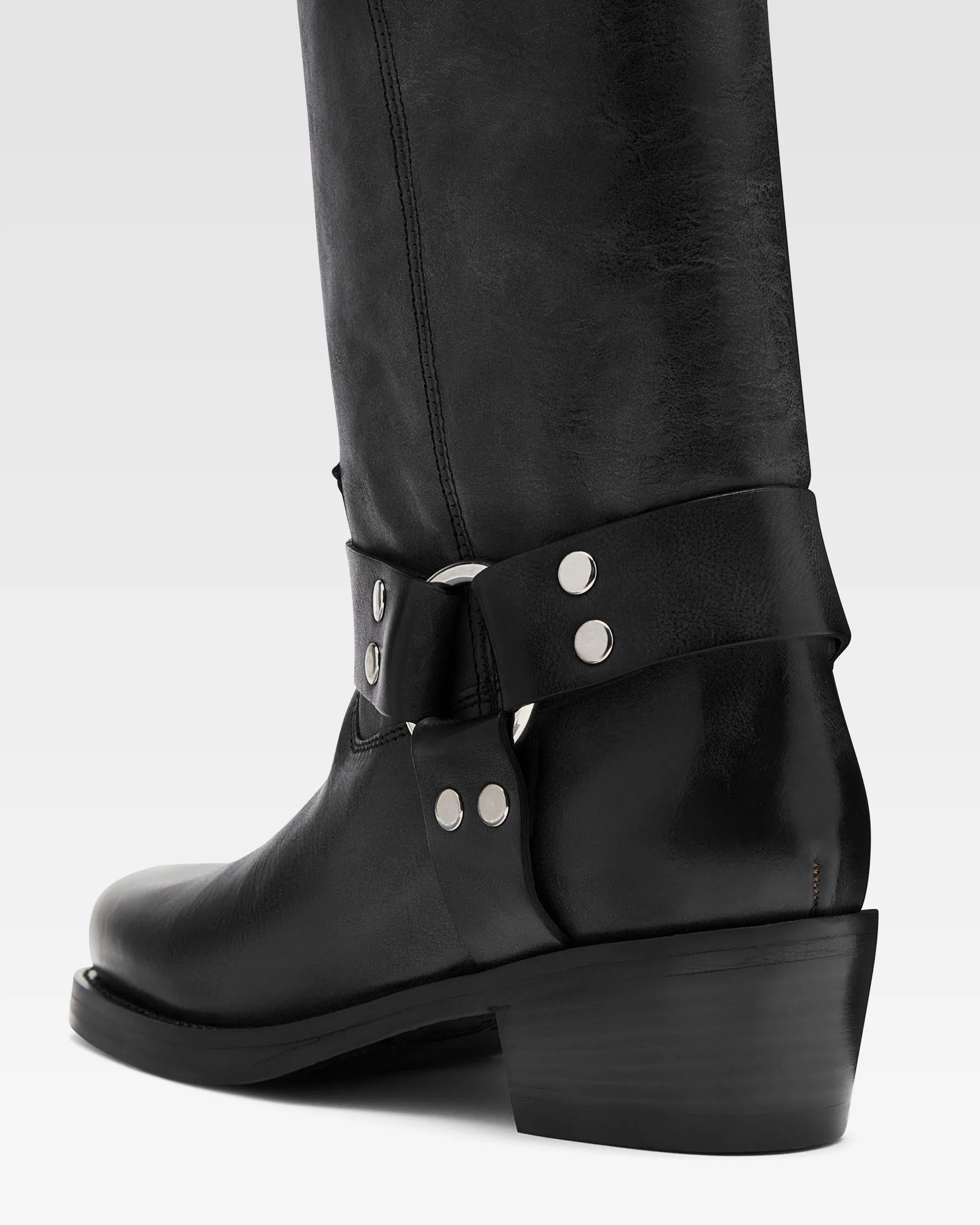 Black nappa leather boots with smoky nuances - Image 5