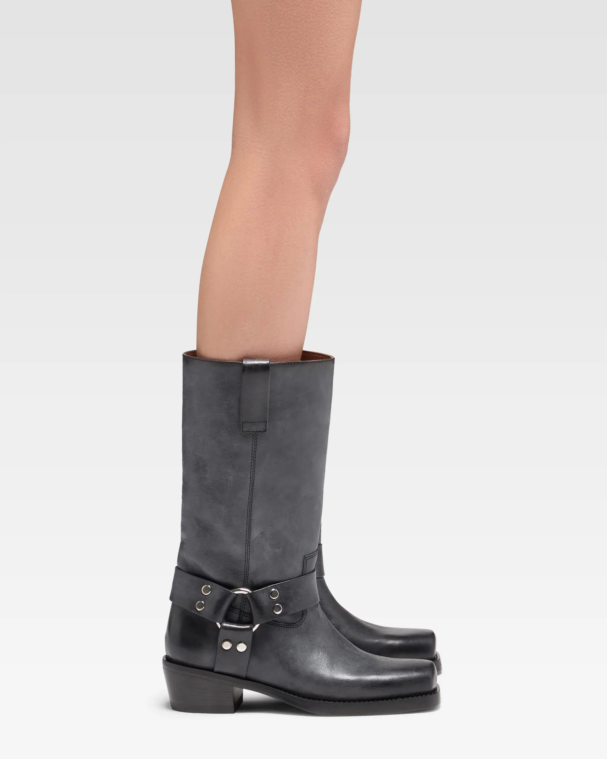 Black nappa leather boots with smoky nuances - Image 6