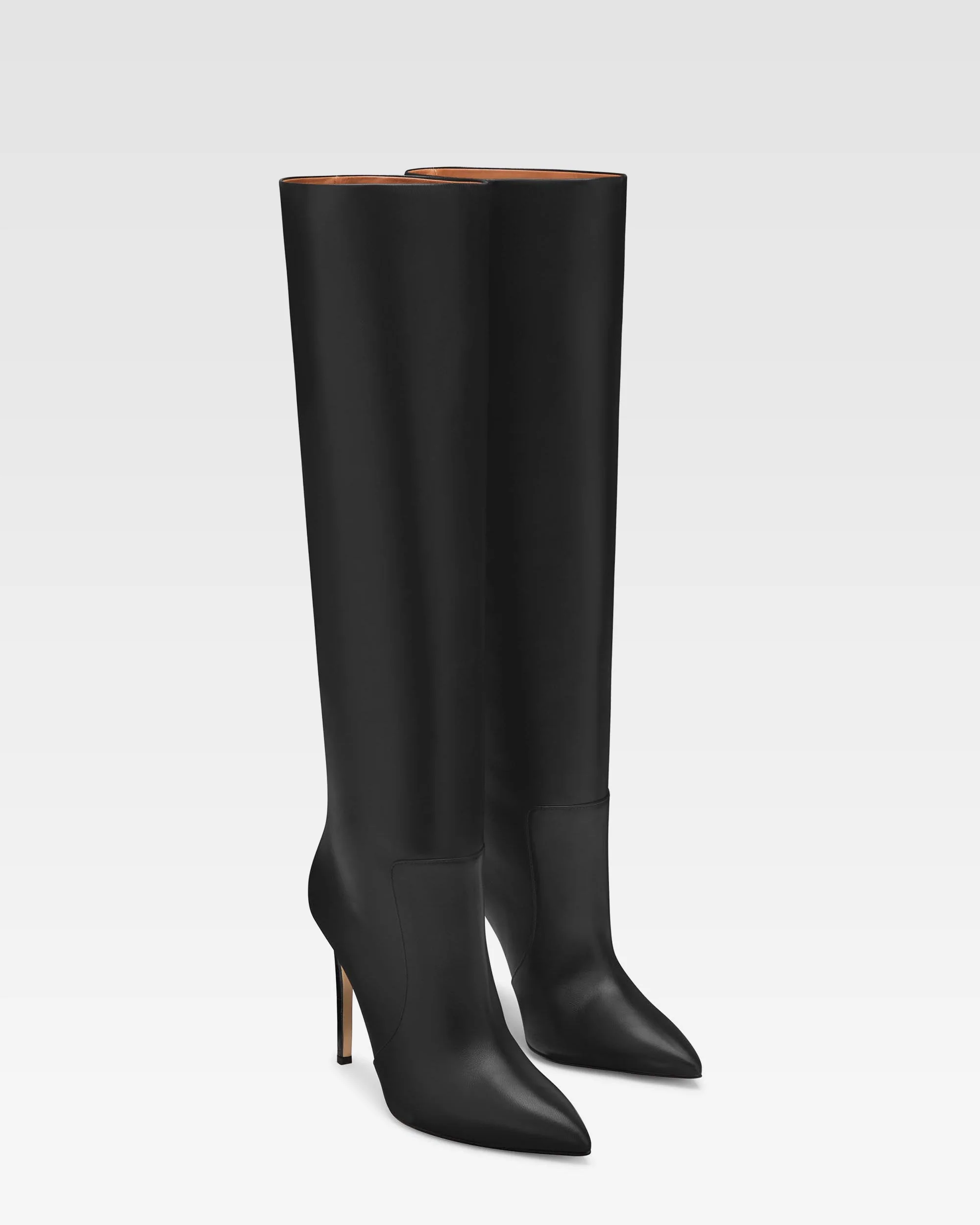 Black nappa leather stiletto boots - Image 2