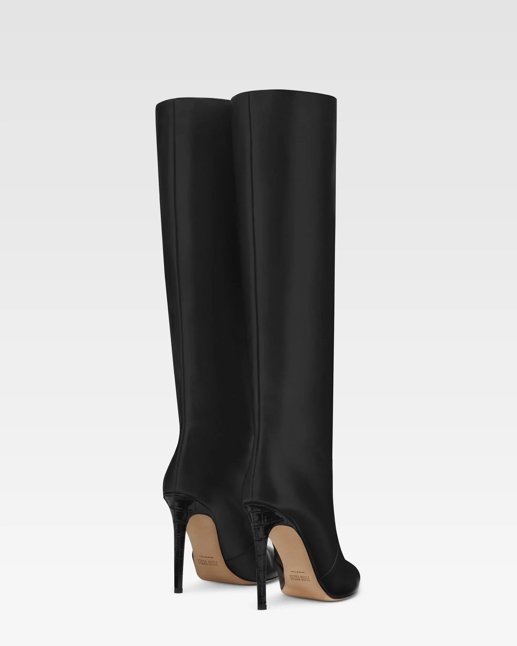Black nappa leather stiletto boots - Image 3