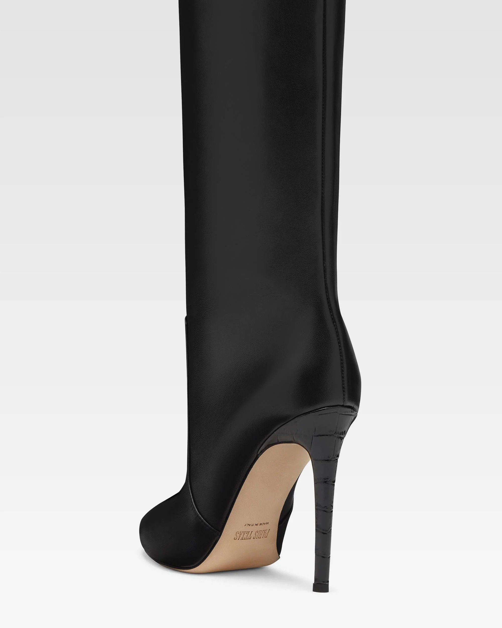 Black nappa leather stiletto boots - Image 5