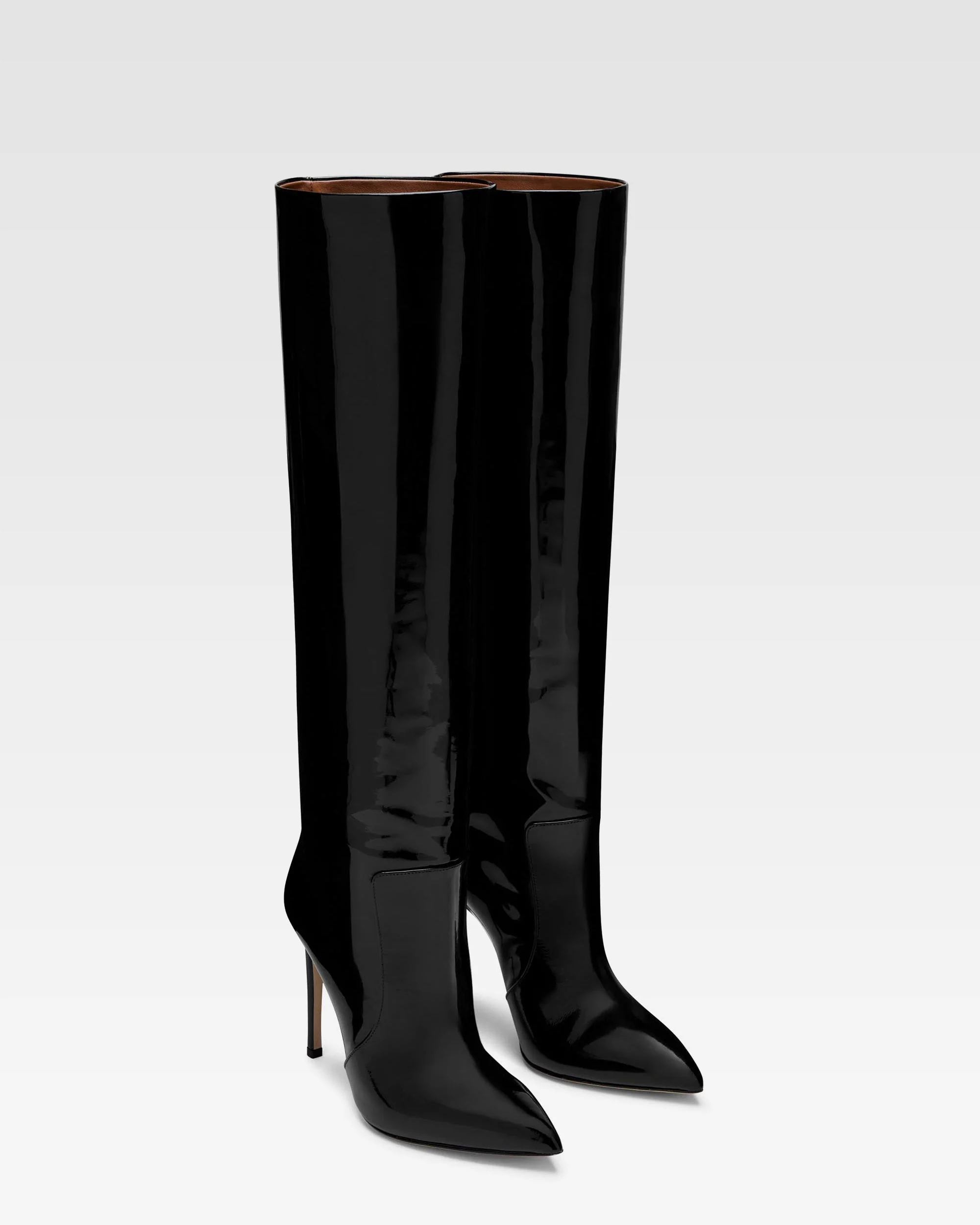 Black patent stiletto boots - Image 2