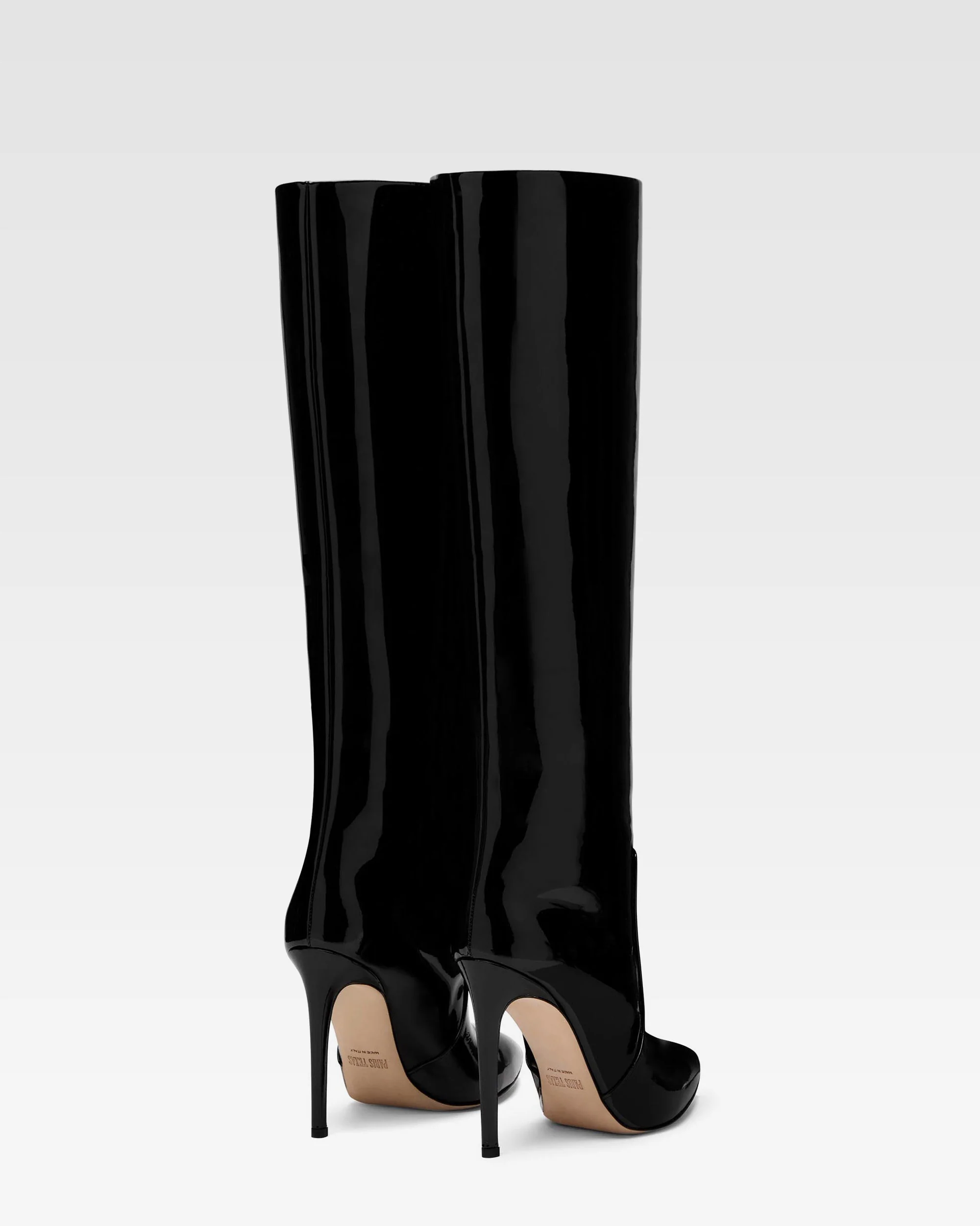 Black patent stiletto boots - Image 3