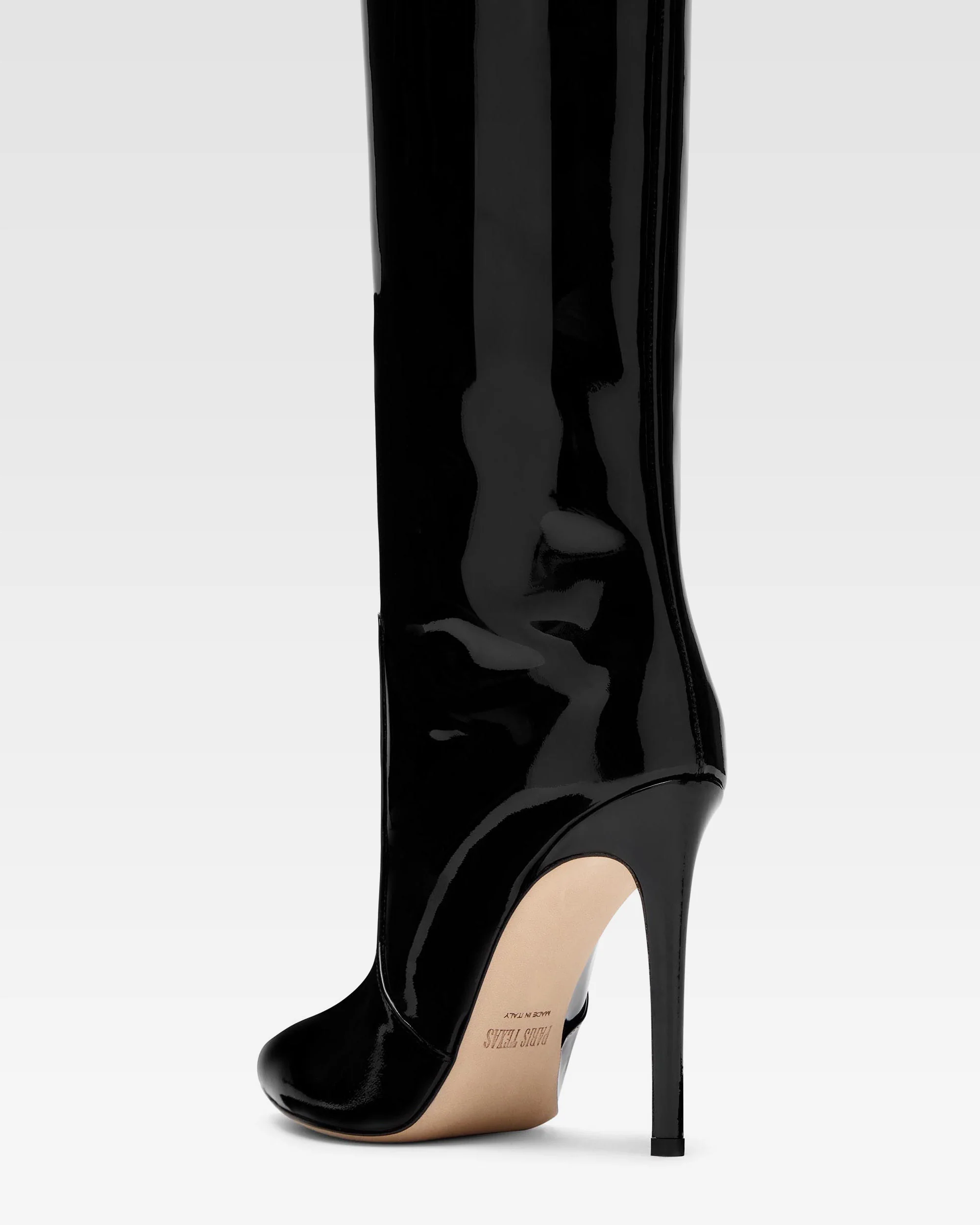 Black patent stiletto boots - Image 5