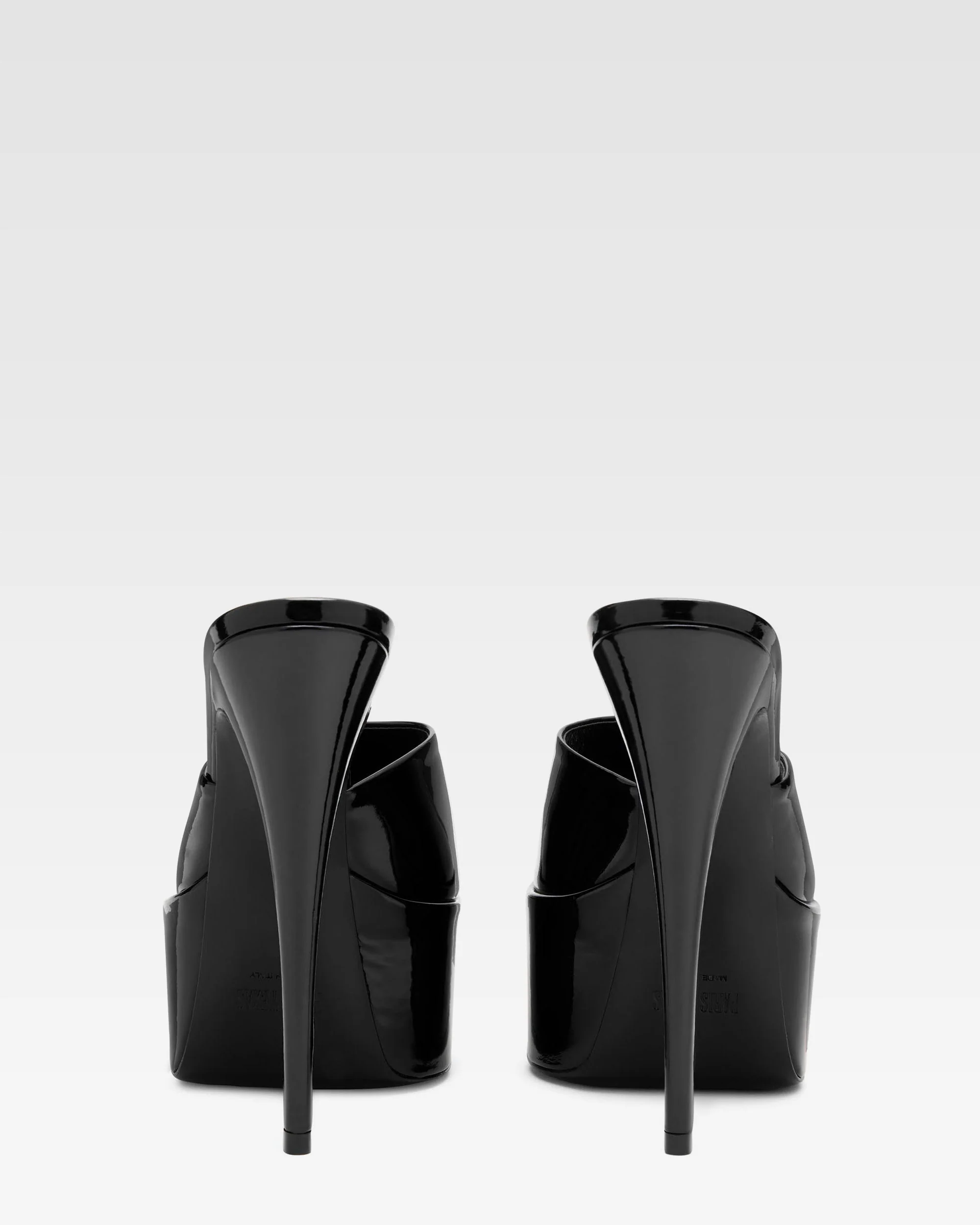 Black patent leather platform mules - Image 4