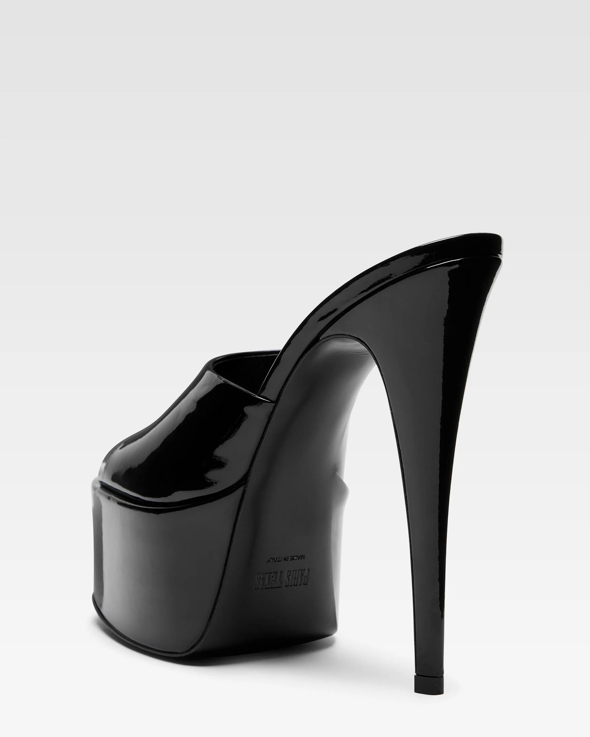 Black patent leather platform mules - Image 5