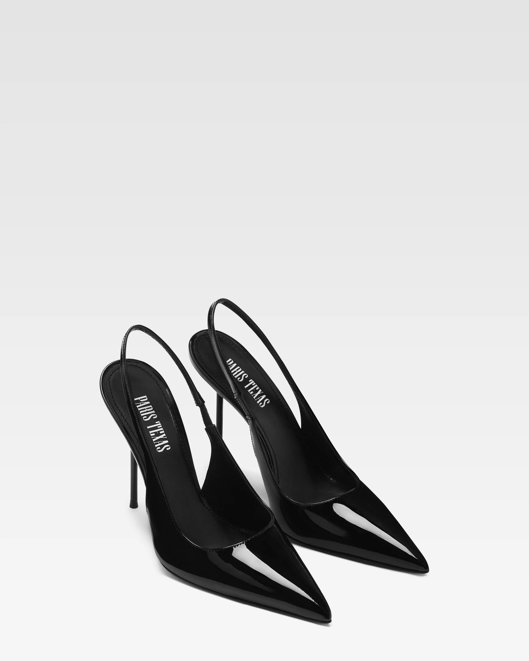 Black patent leather slingbacks - Image 2