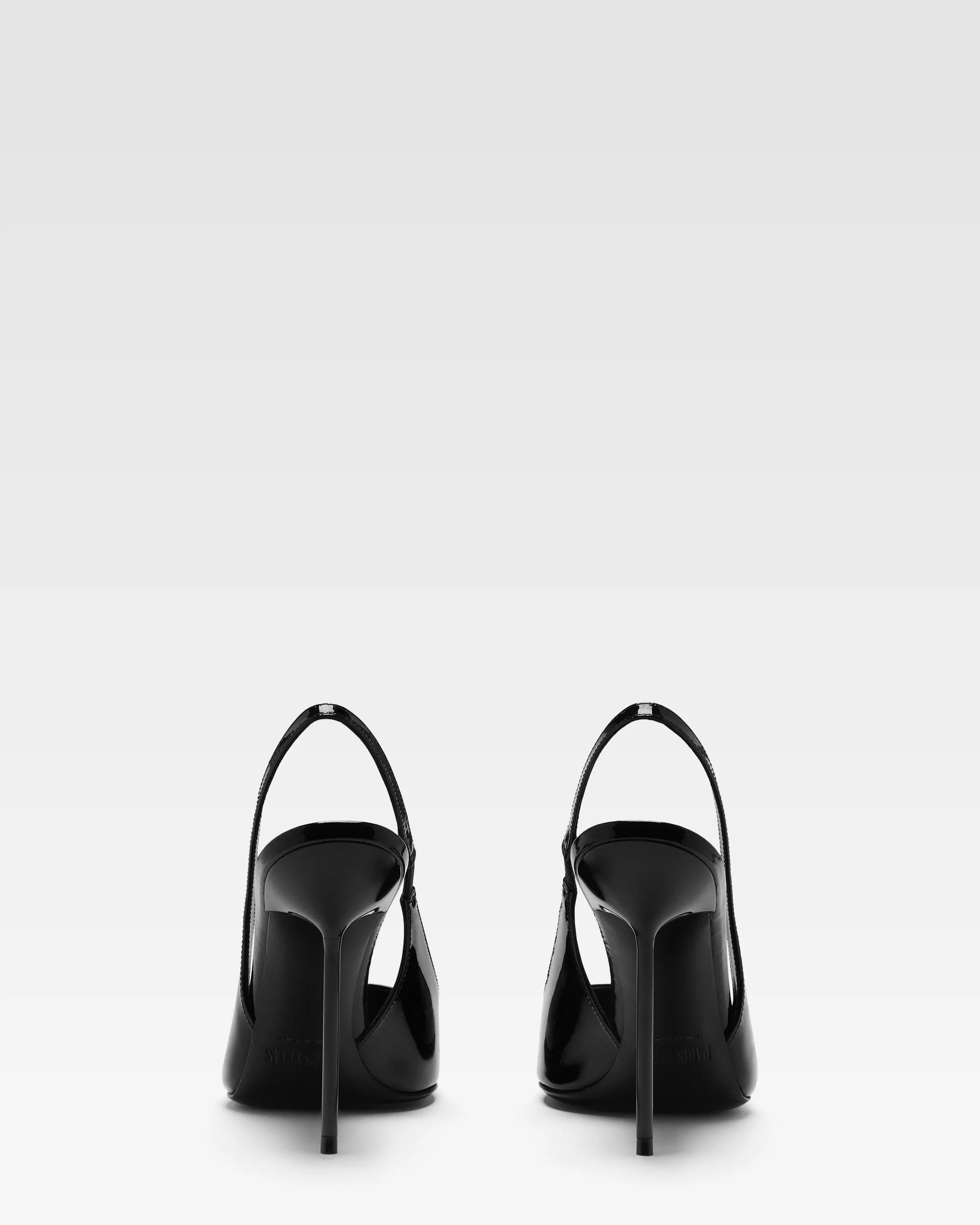 Black patent leather slingbacks - Image 4
