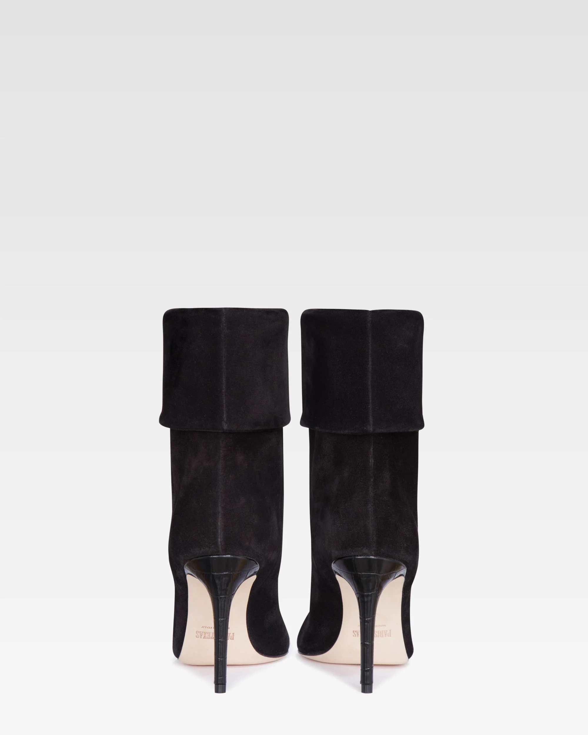 Black calf suede ankle boots with turn-down collar - Image 4