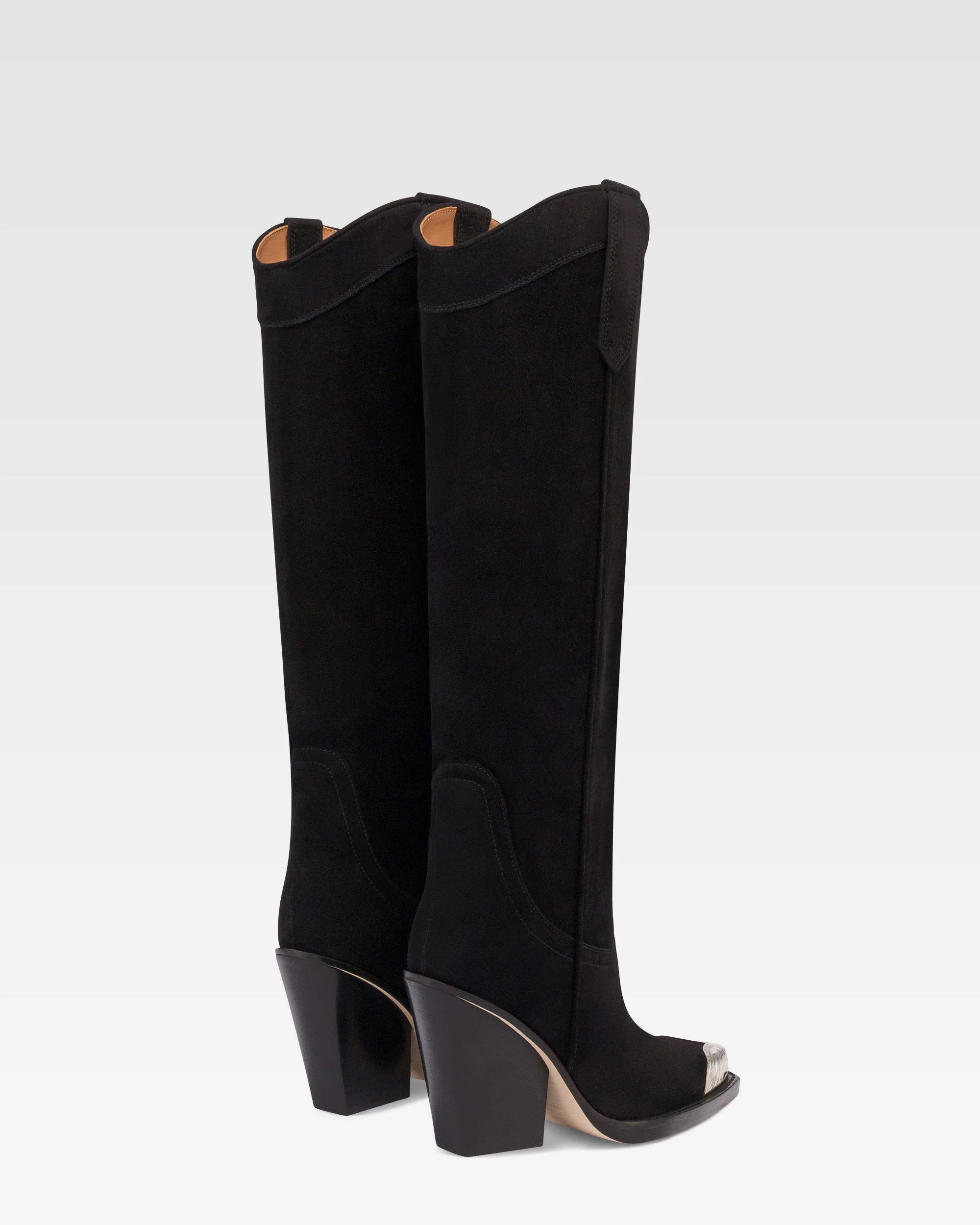 Black suede Texan boot - Image 3
