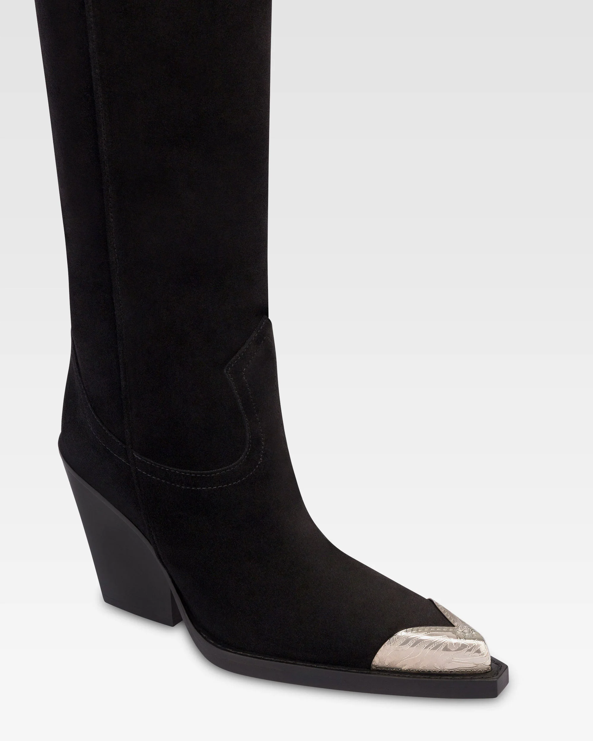 Black suede Texan boot - Image 5