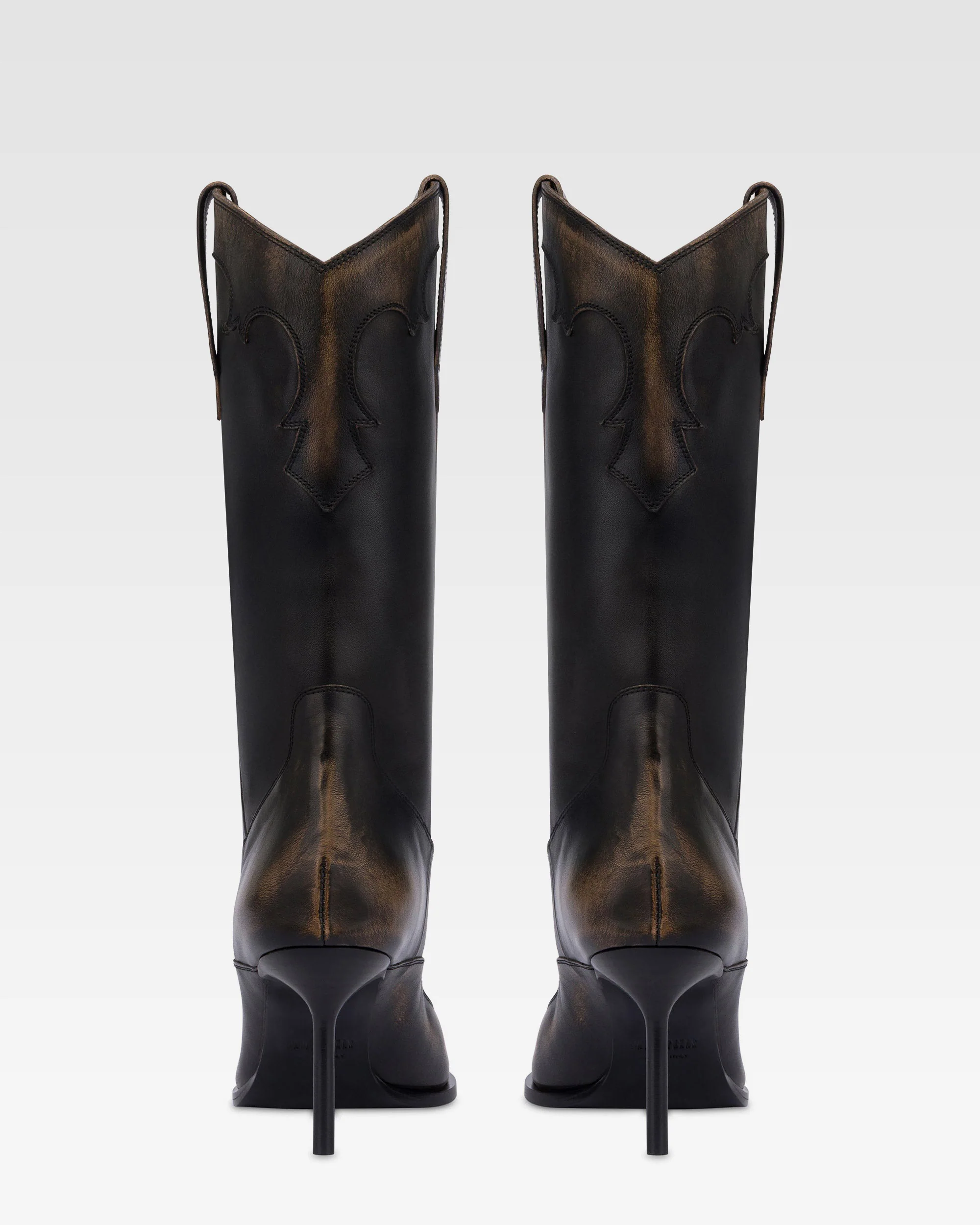 Boots in black brushed leather. - Image 4